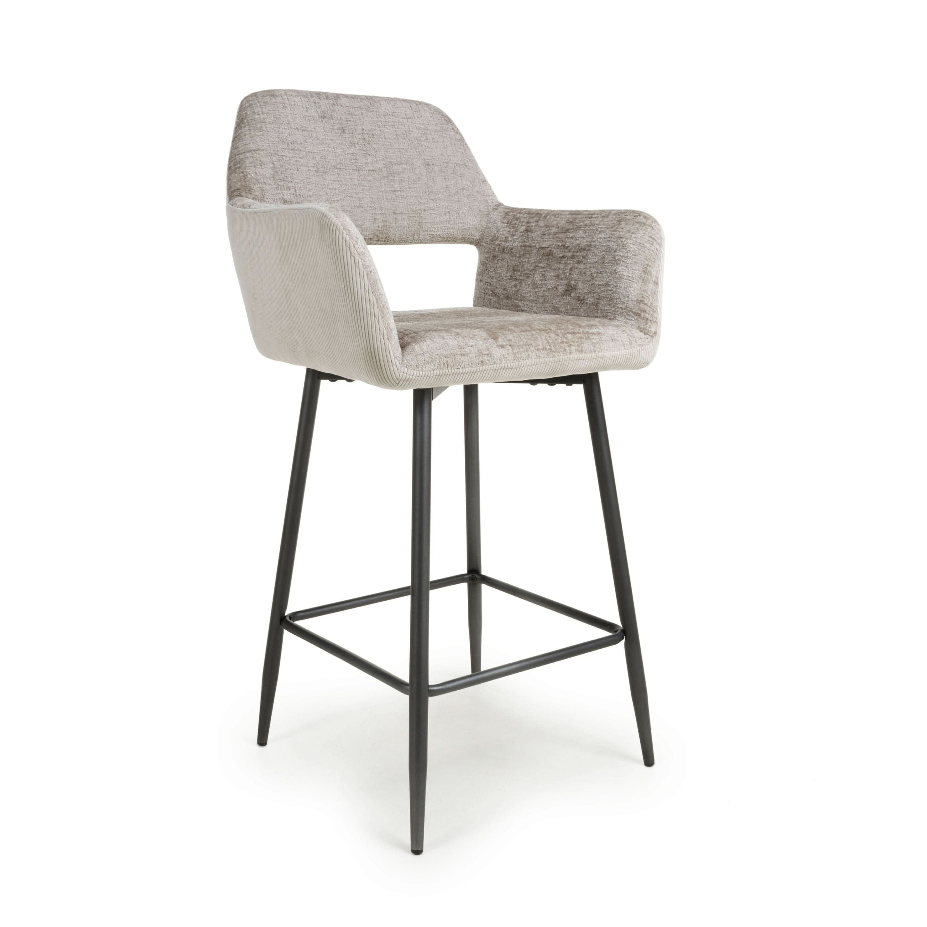Sorento Chenille Corduroy Mink Bar Chair (7018382622784) (14625466646906)