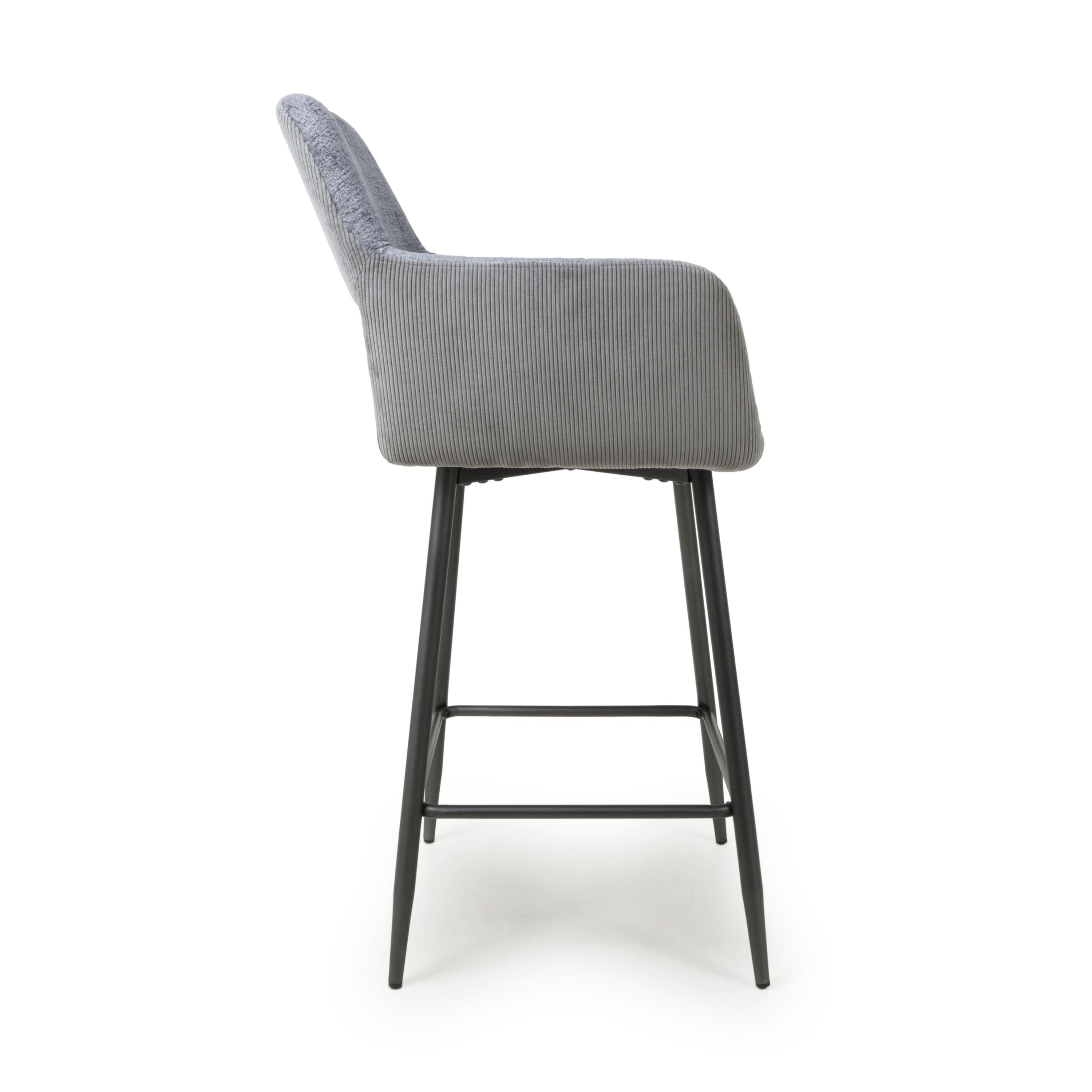 Sorento Chenille Corduroy Blue/Grey Bar Chair (7018382655552) (14625464713594)