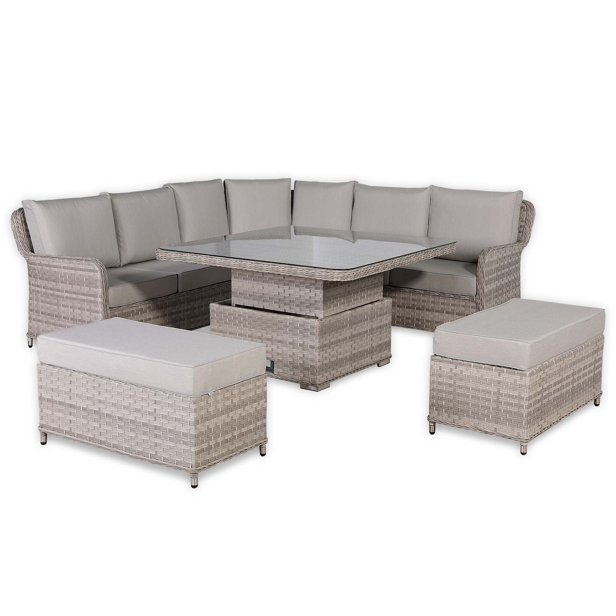 Palermo Large Equal Corner Sofa Set with Rising Table - AMC Furniture
