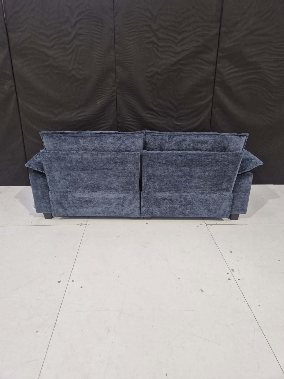 Blue Sofa with Ottoman - AMC Furniture