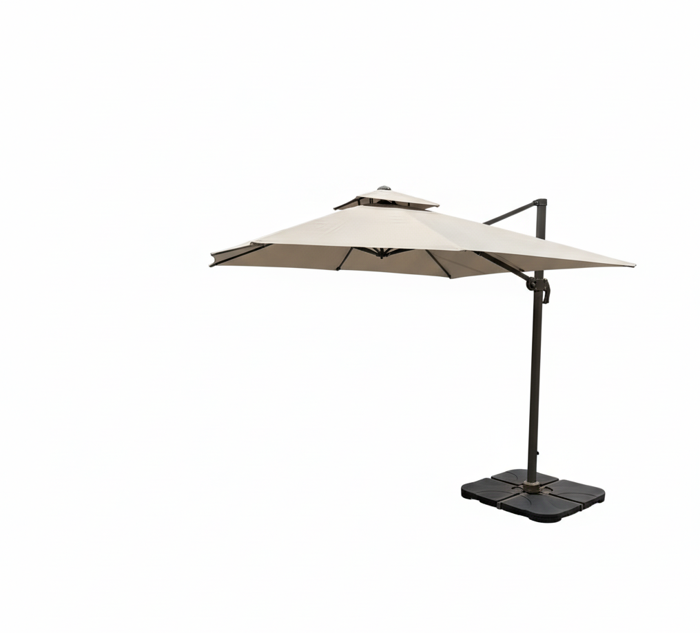 3m Rotating Cantilever Parasol in Medium Grey (Base Included)