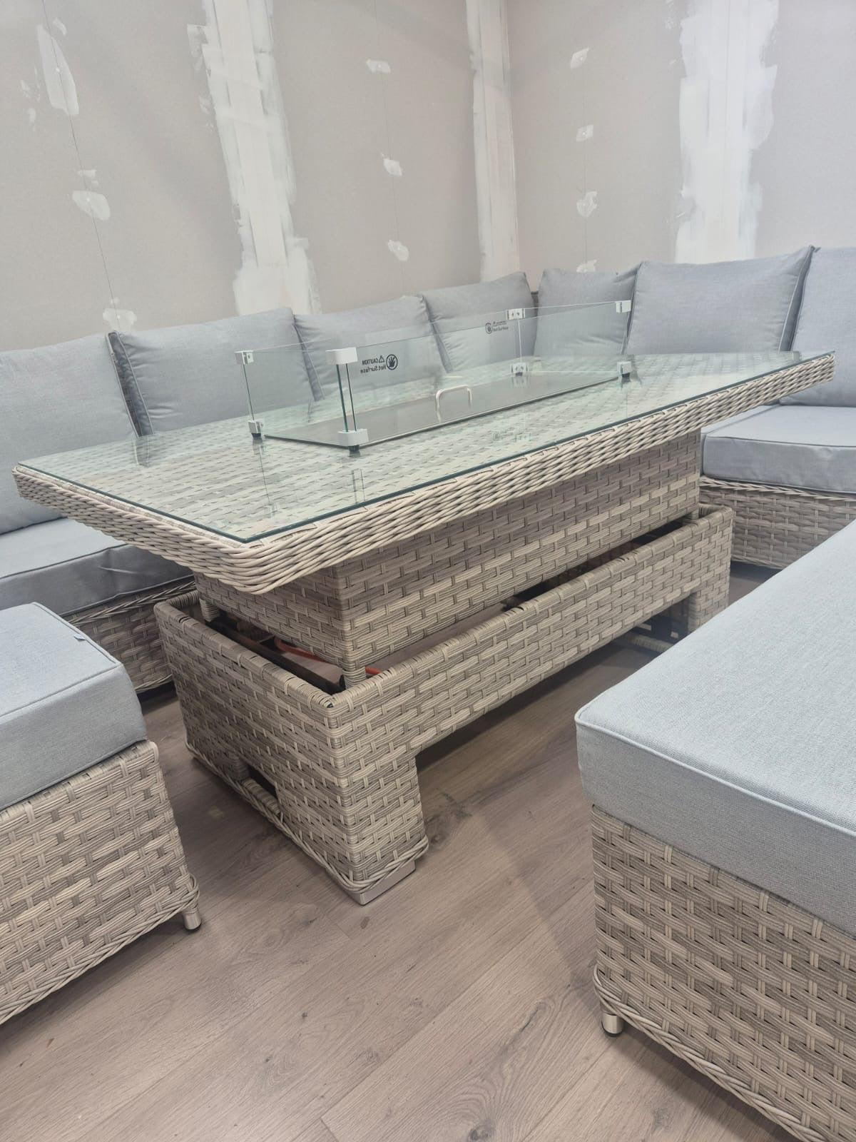 Palermo Corner Firepit Set - Clearance Rattan Republic