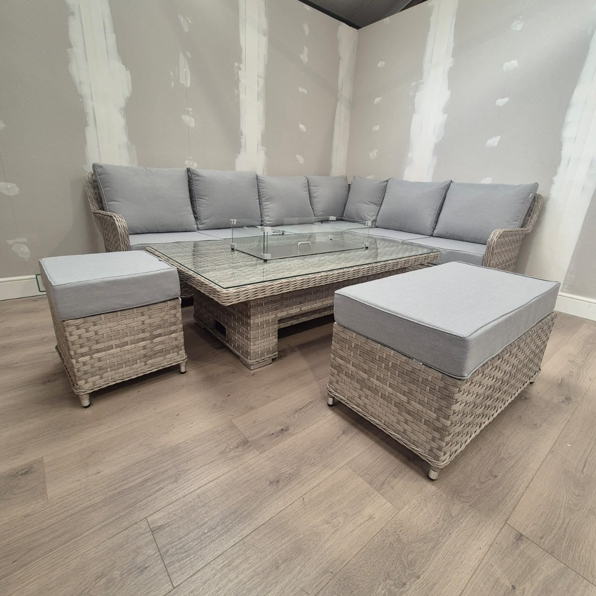 Palermo Corner Firepit Set - Clearance Rattan Republic