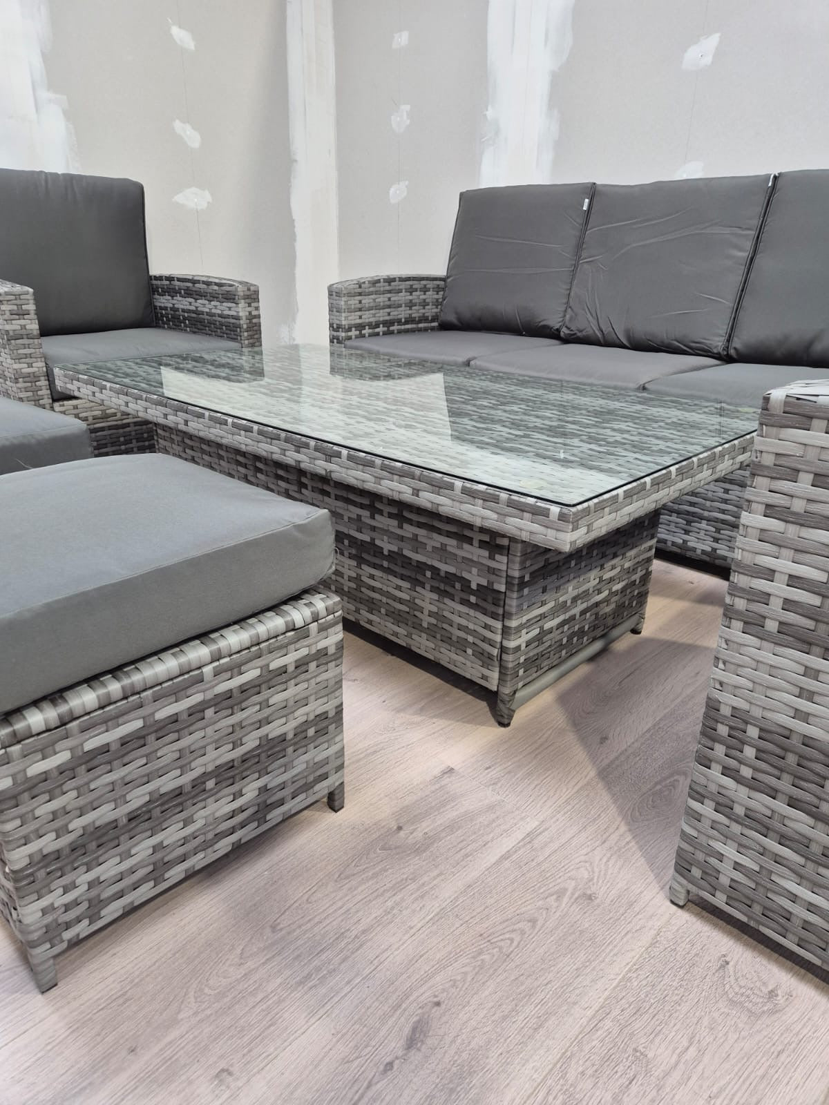 Rhodes Sofa Dining Set in Grey - Clearance Rattan Republic
