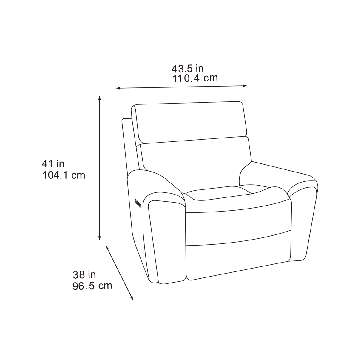 Rowan Power Reclining Armchair Meta Sofa