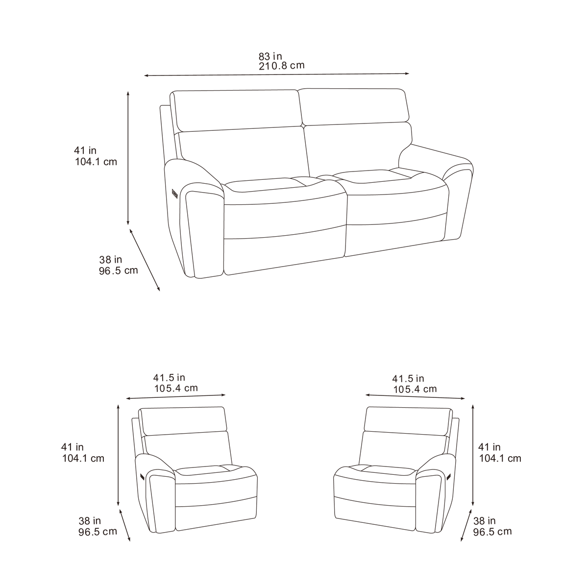 Rowan 3 Seater Power Reclining Sofa Meta Sofa