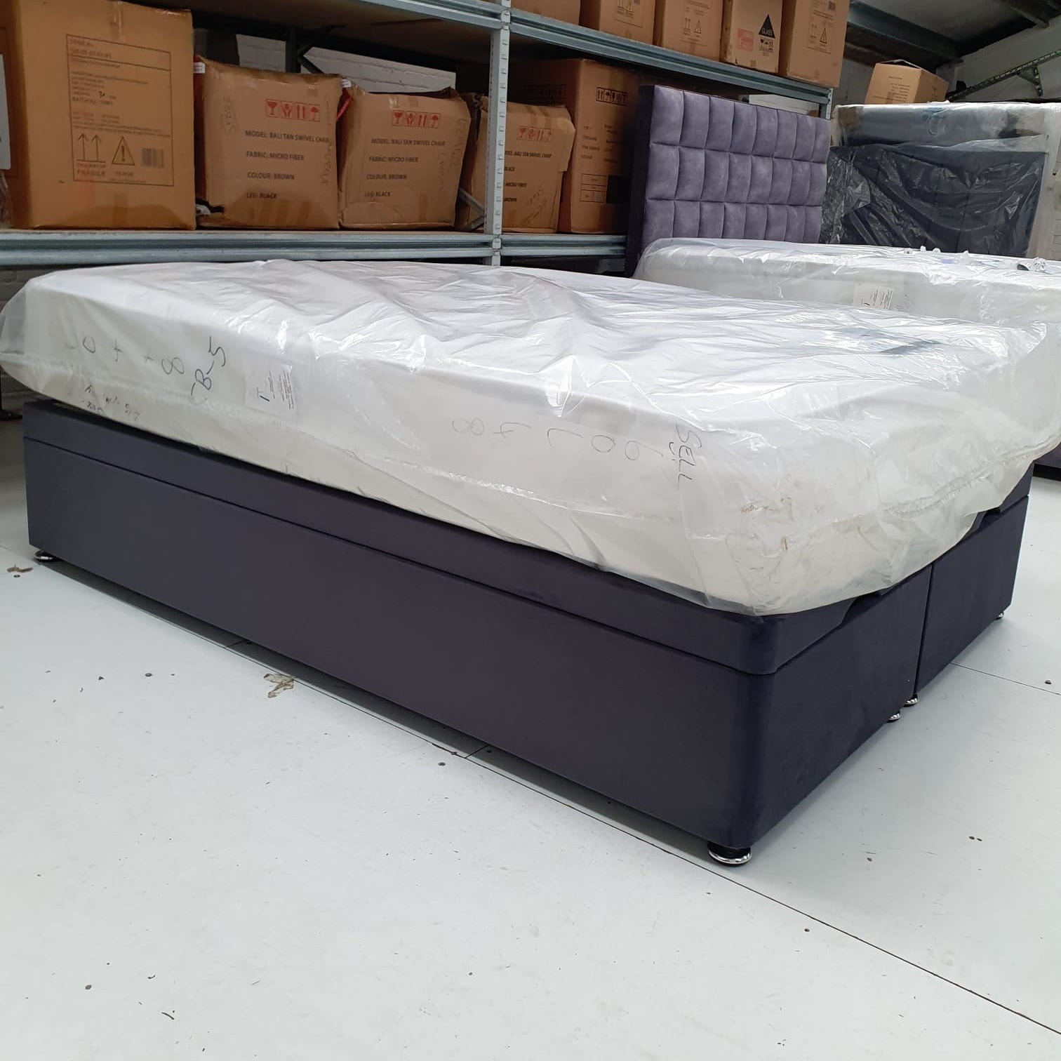 Double End Lift Ottoman Base in Plush Steel CLEARANCE - AMC Furniture