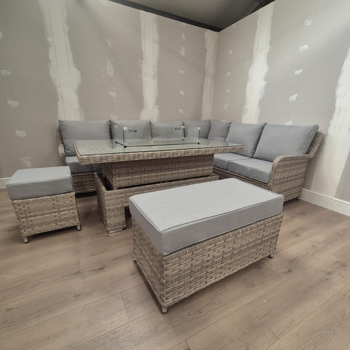 Palermo Corner Firepit Set - Clearance Rattan Republic