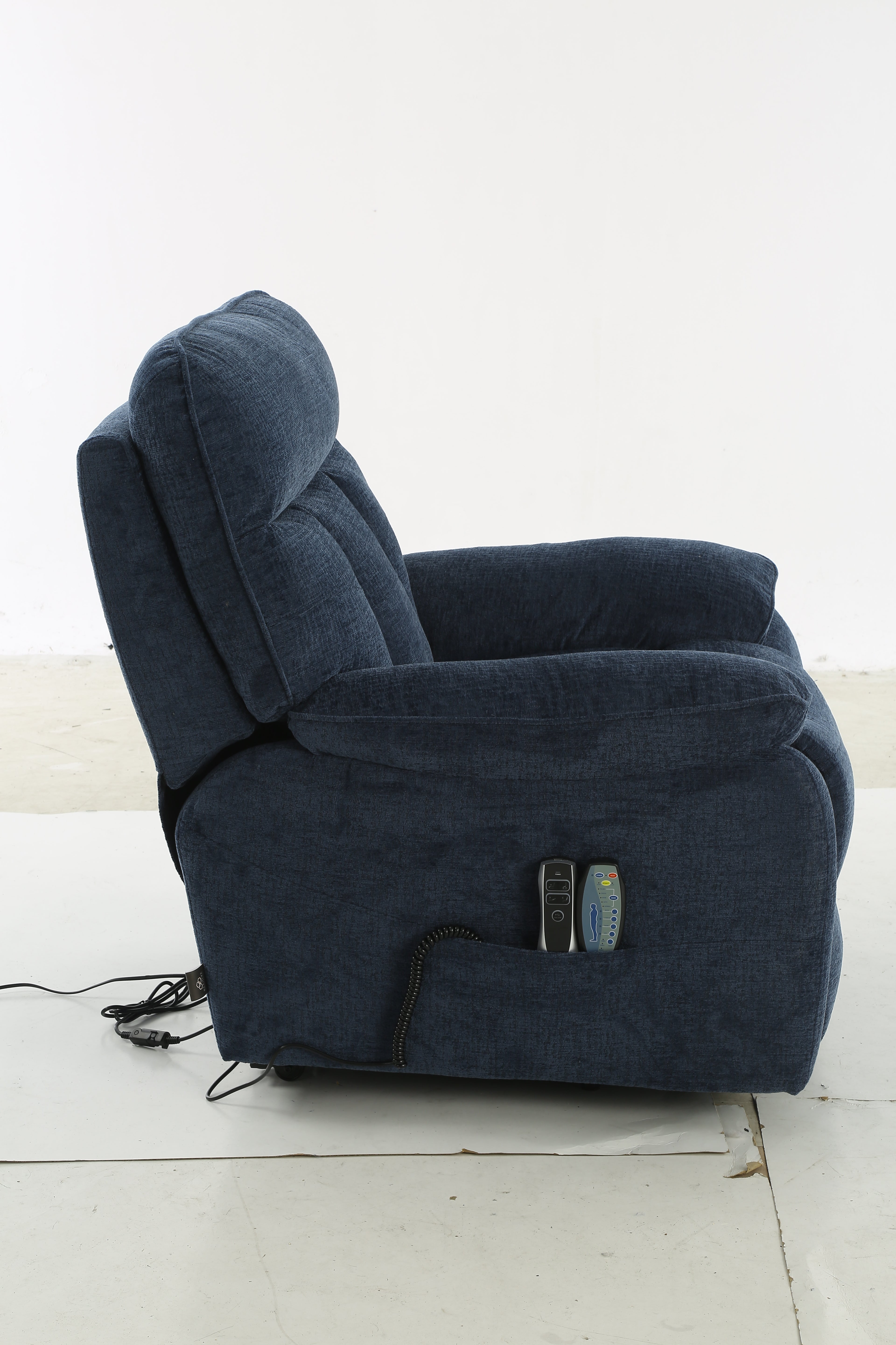 Truro Rise and Recline Massage Chair Blue - AMC Furniture