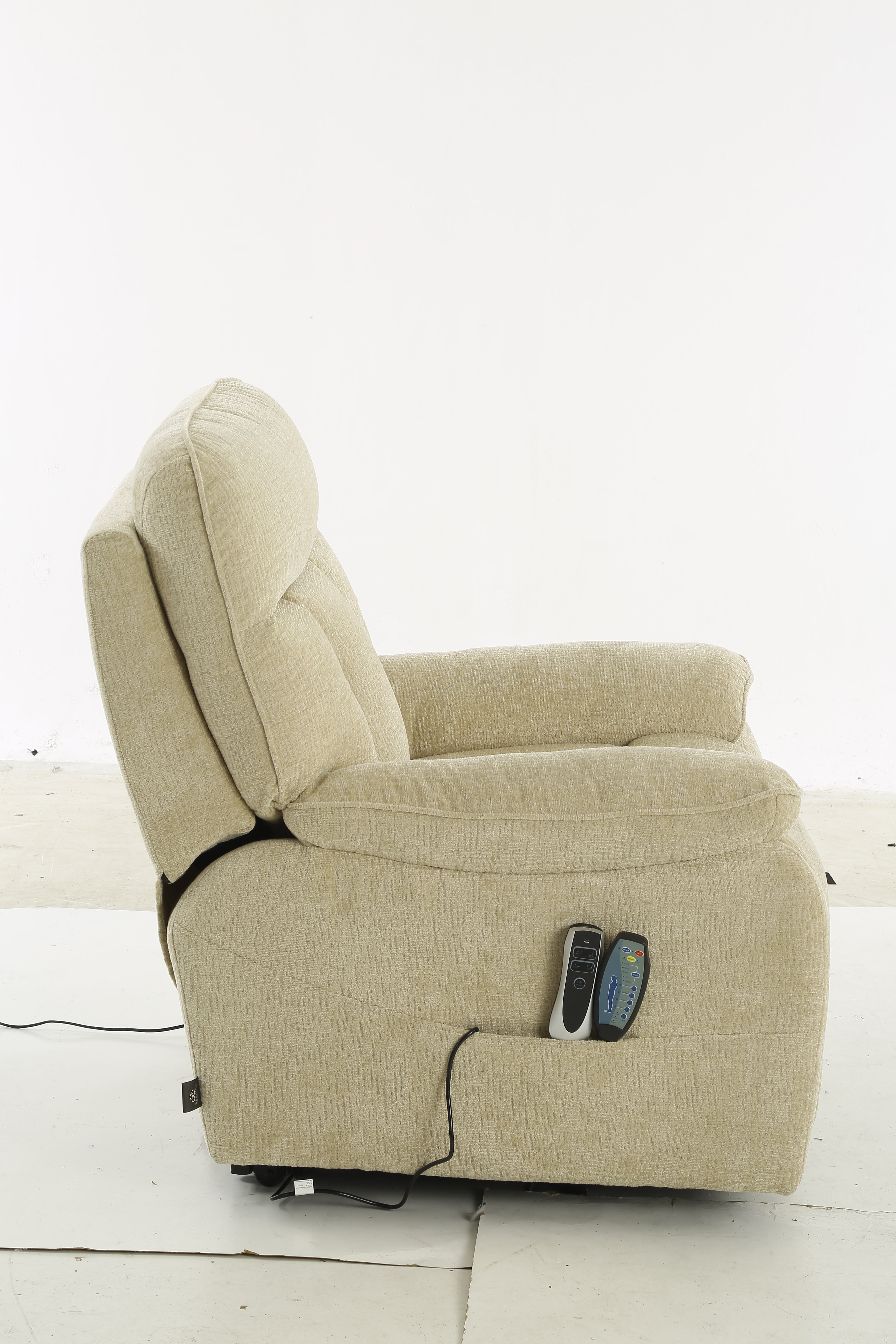 Truro Rise and Recline Massage Chair Beige - AMC Furniture