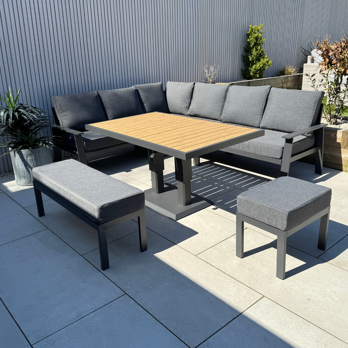 Cadiz Large Corner Dining Set with Rising Table (Left Hand) - AMC