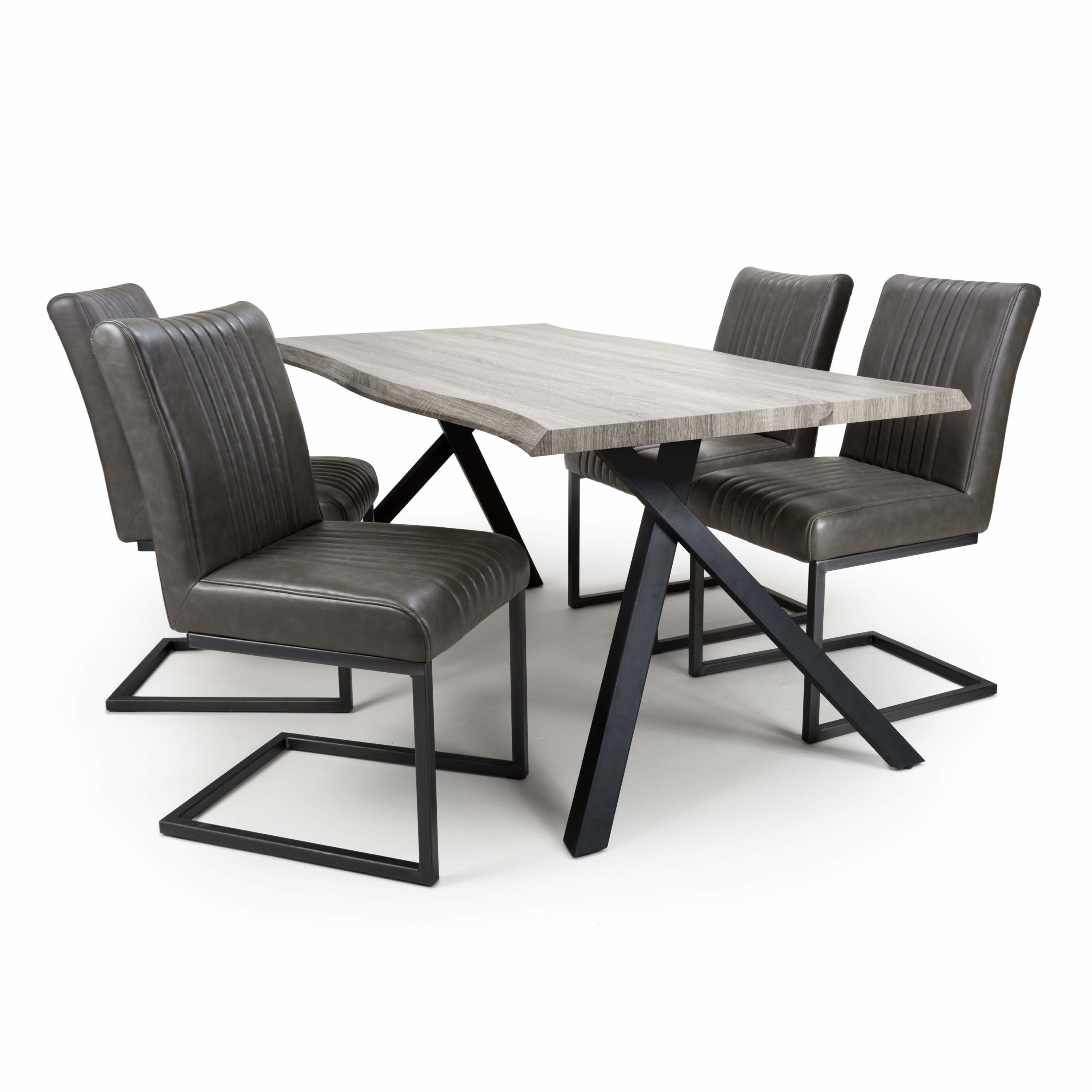 Alexa Grey Round Dining Table with Dark Grey Holden Chairs (Copy) (14626948022650) (14626950939002)