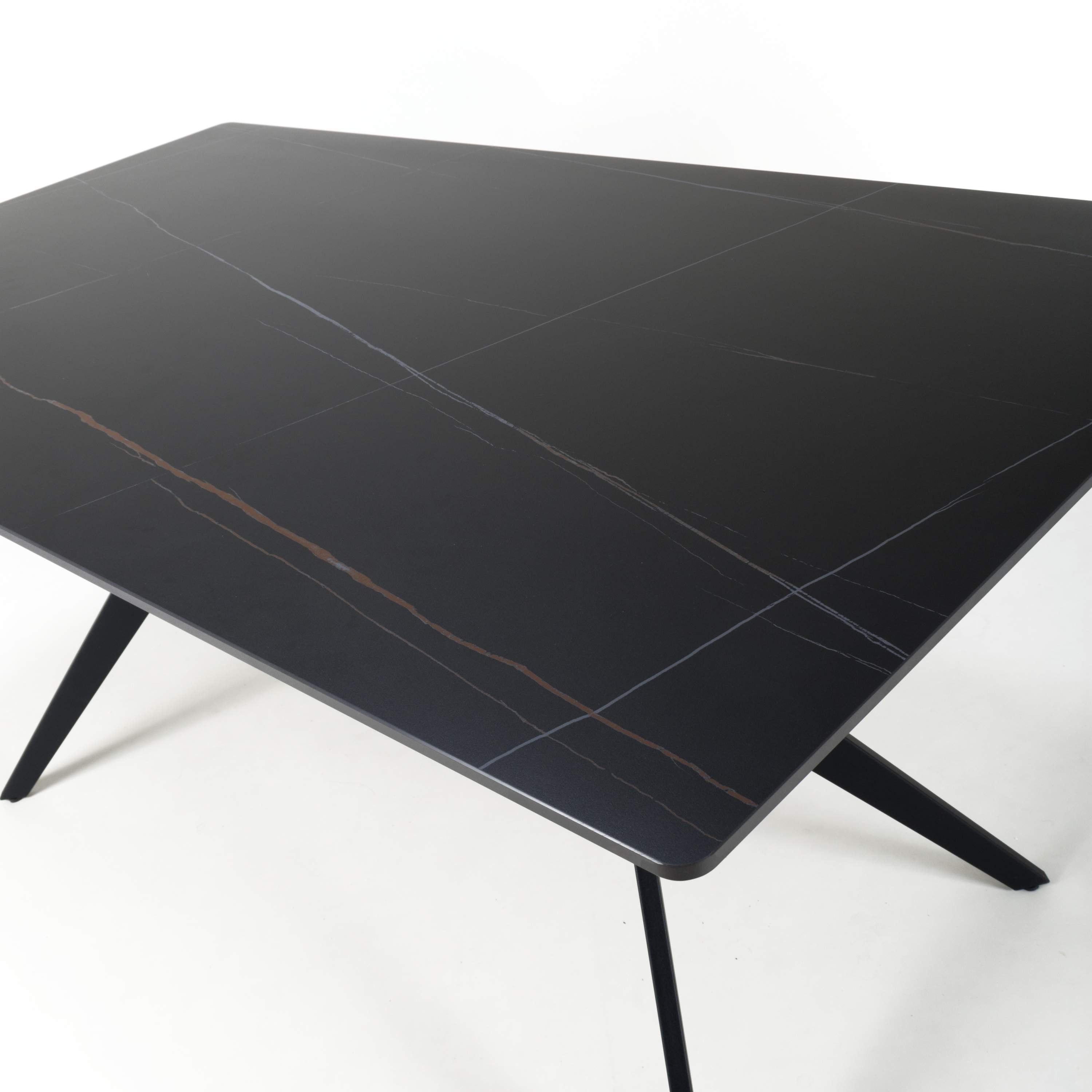 Islington 1.6m Black Dining Table (7034229096512)