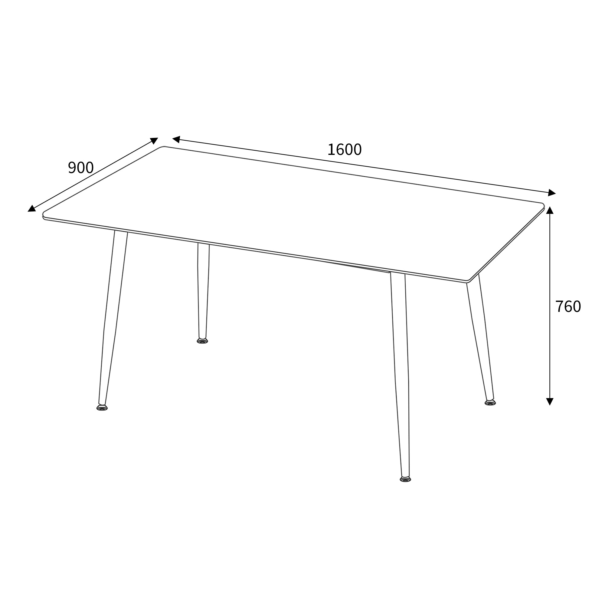 Stockholm 1.6m Grey Dining Table (7033889423424)