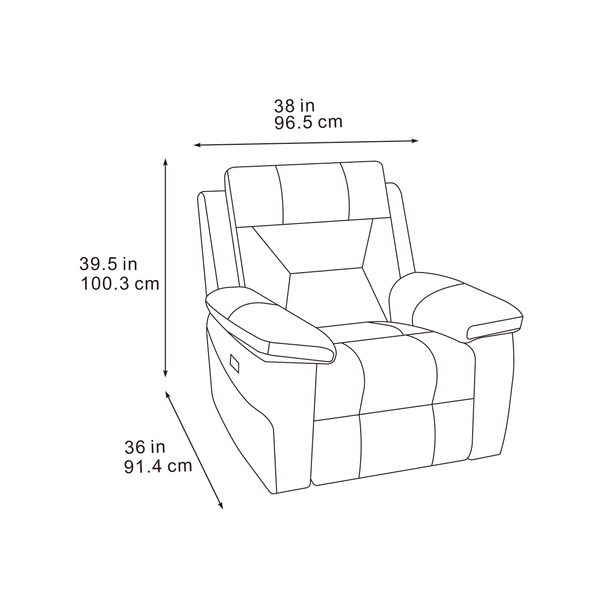 Oscar Power Reclining Armchair Meta Sofa