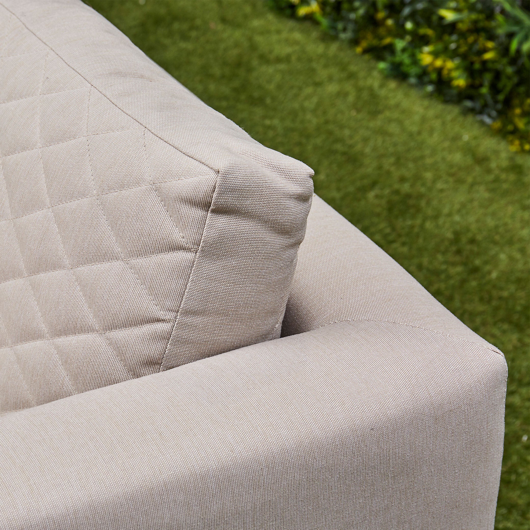 Ava Aluminium Corner Dining Set with Fire Pit – Beige (14930013585786)