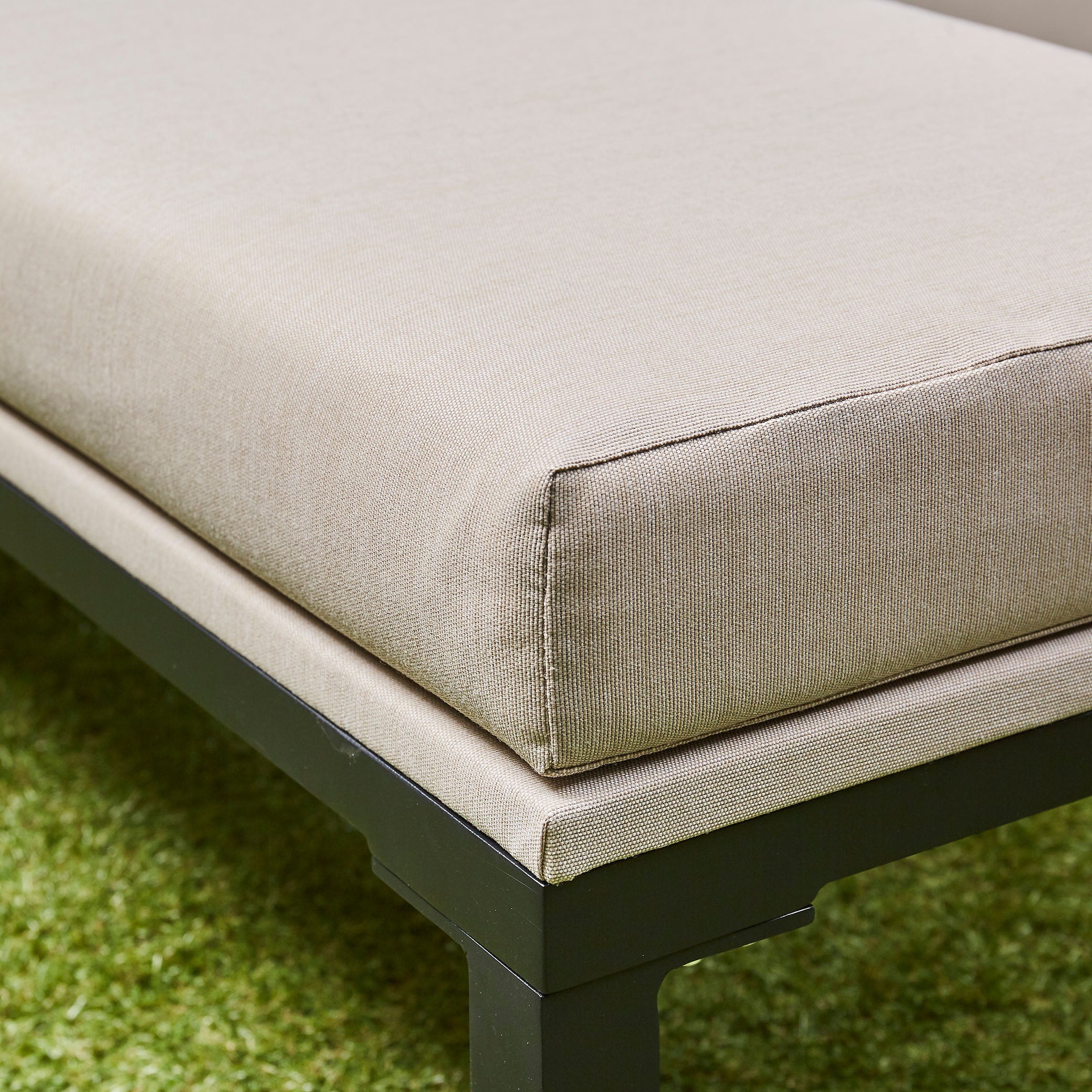 Ava Aluminium Corner Dining Set with Fire Pit – Beige (14930013585786)