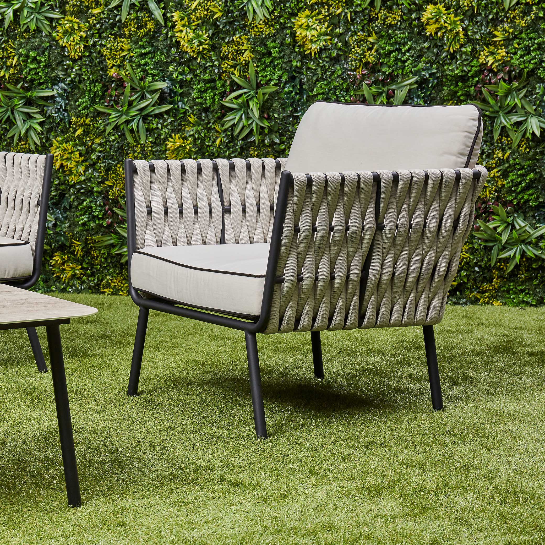Axel Aluminium & Rope Lounge Set – Beige (14929984192890)
