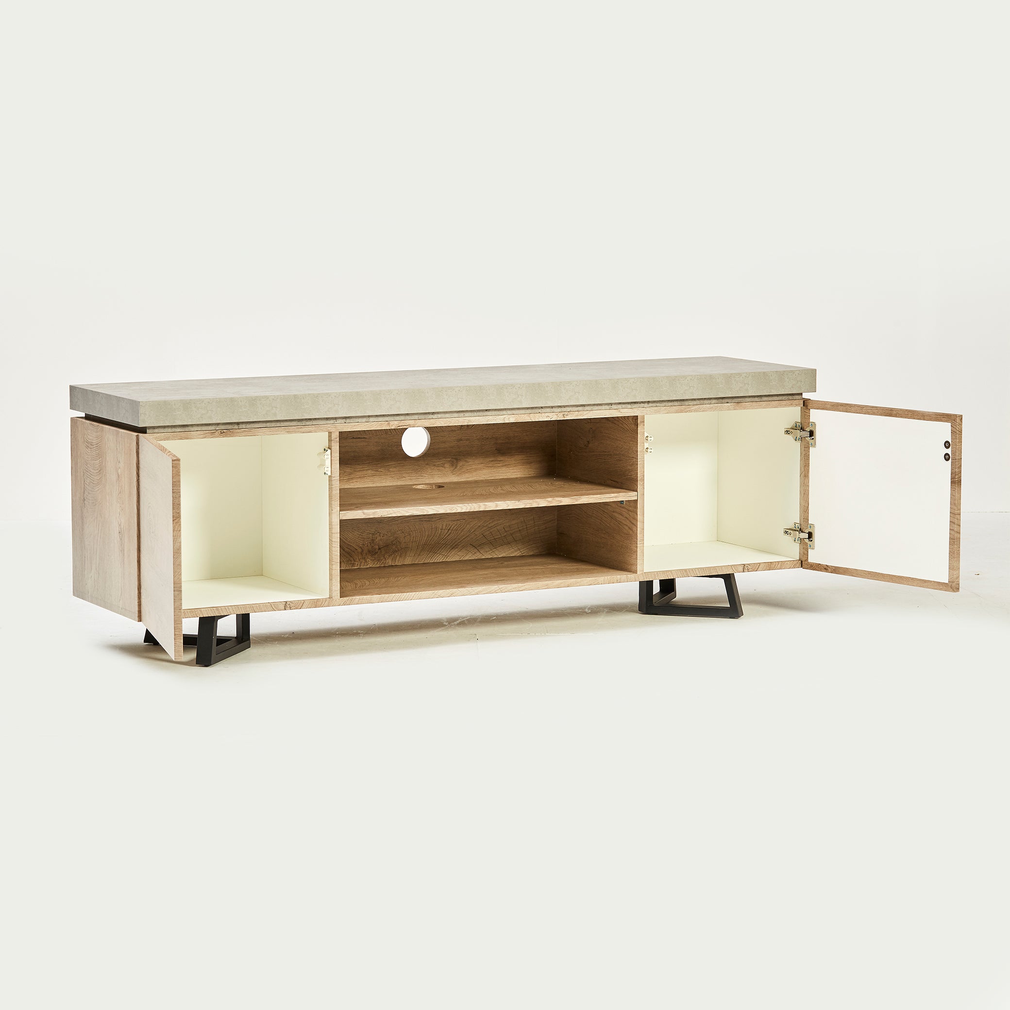 New York Large TV Unit in Grey (6846914461760)