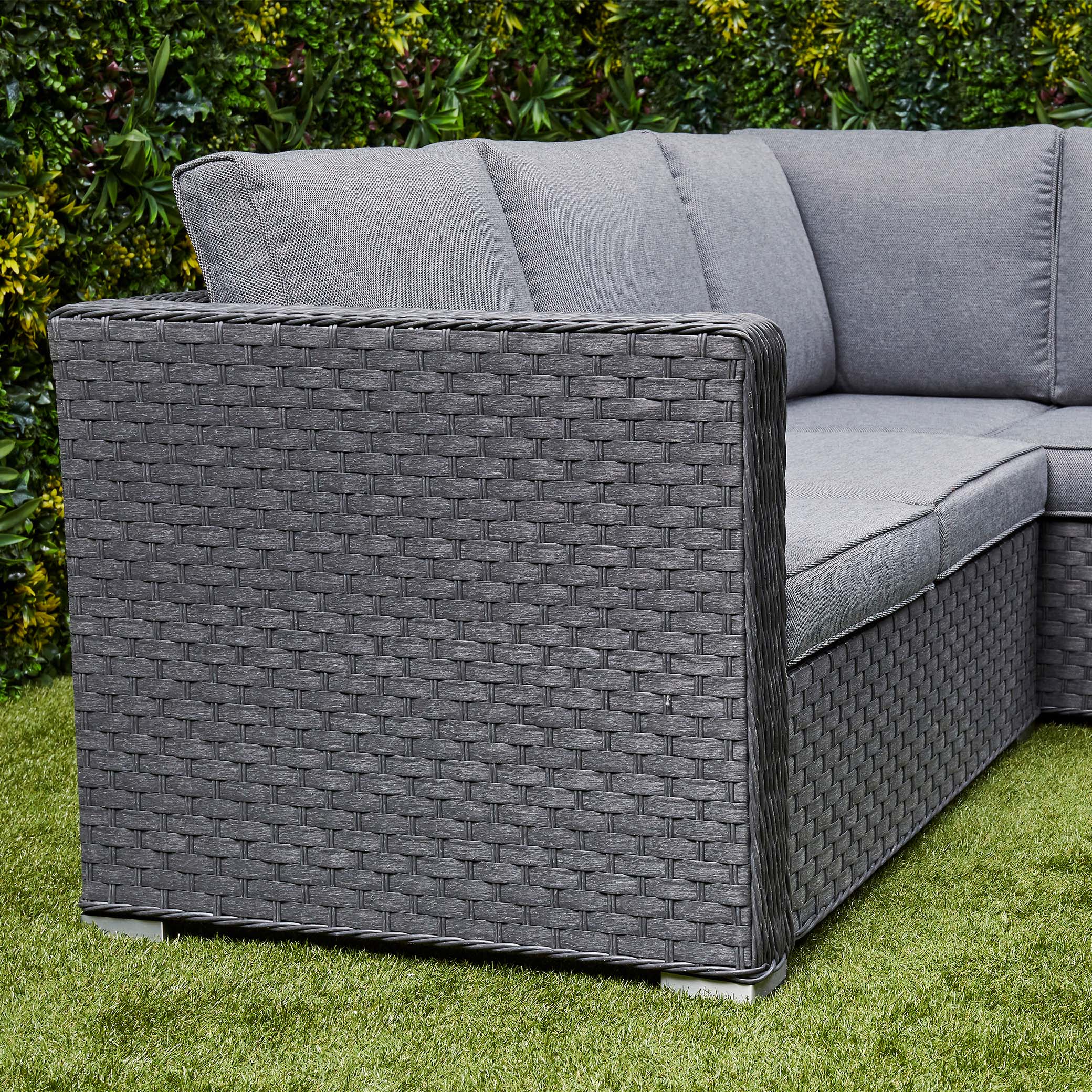Nova Rattan Corner Sofa Set with Ice Bucket– Grey (14929984094586)