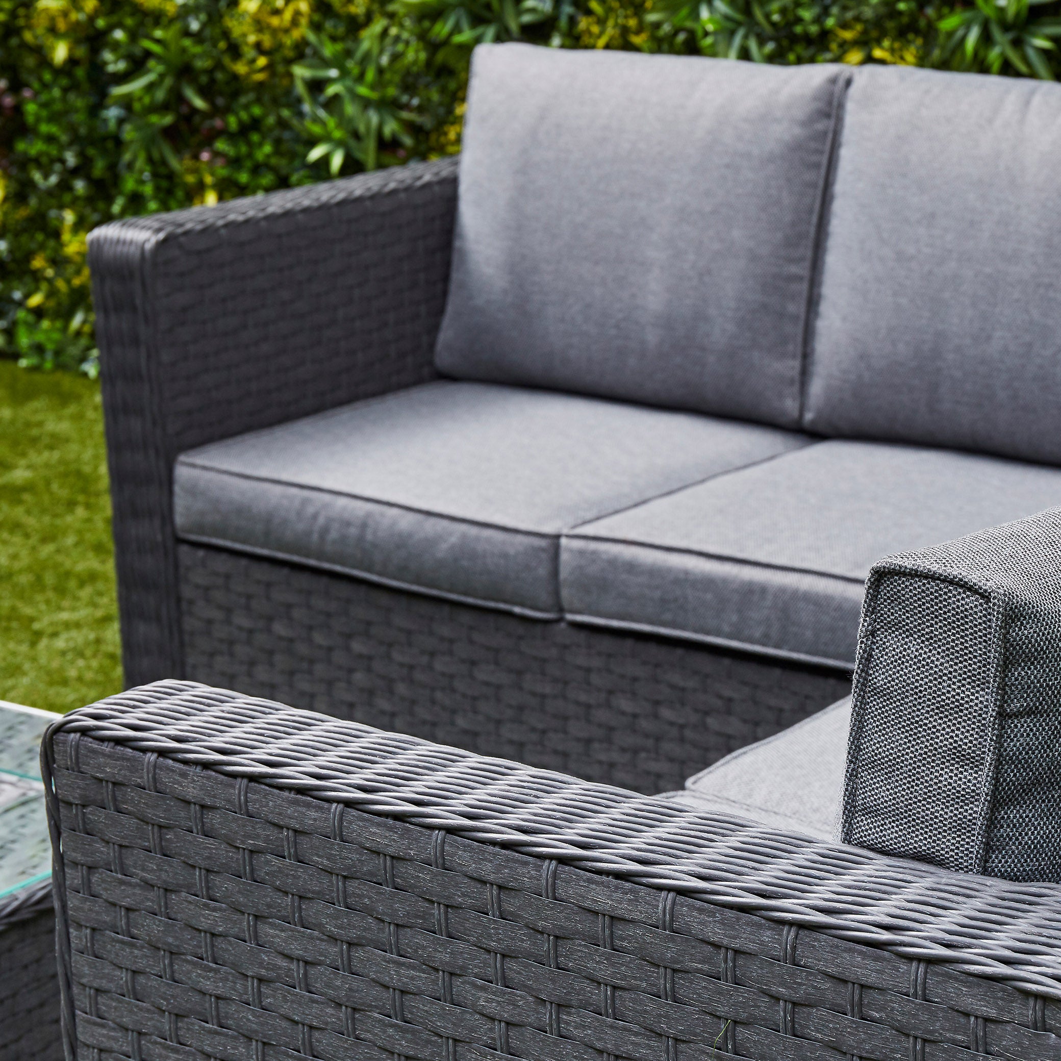Nova Rattan Corner Sofa Set with Ice Bucket– Grey (14929984094586)