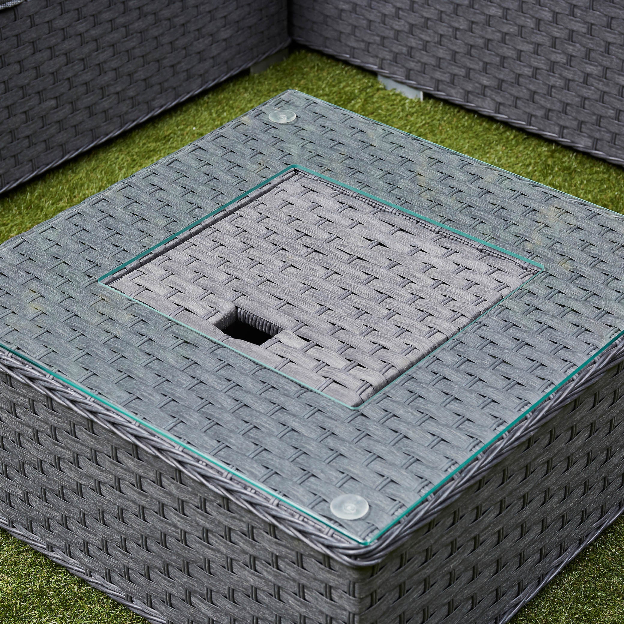 Nova Rattan Corner Sofa Set with Ice Bucket– Grey (14929984094586)