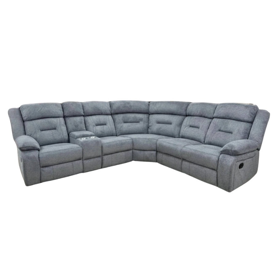 Albie Reclining Corner Sofa in Grey Fabric