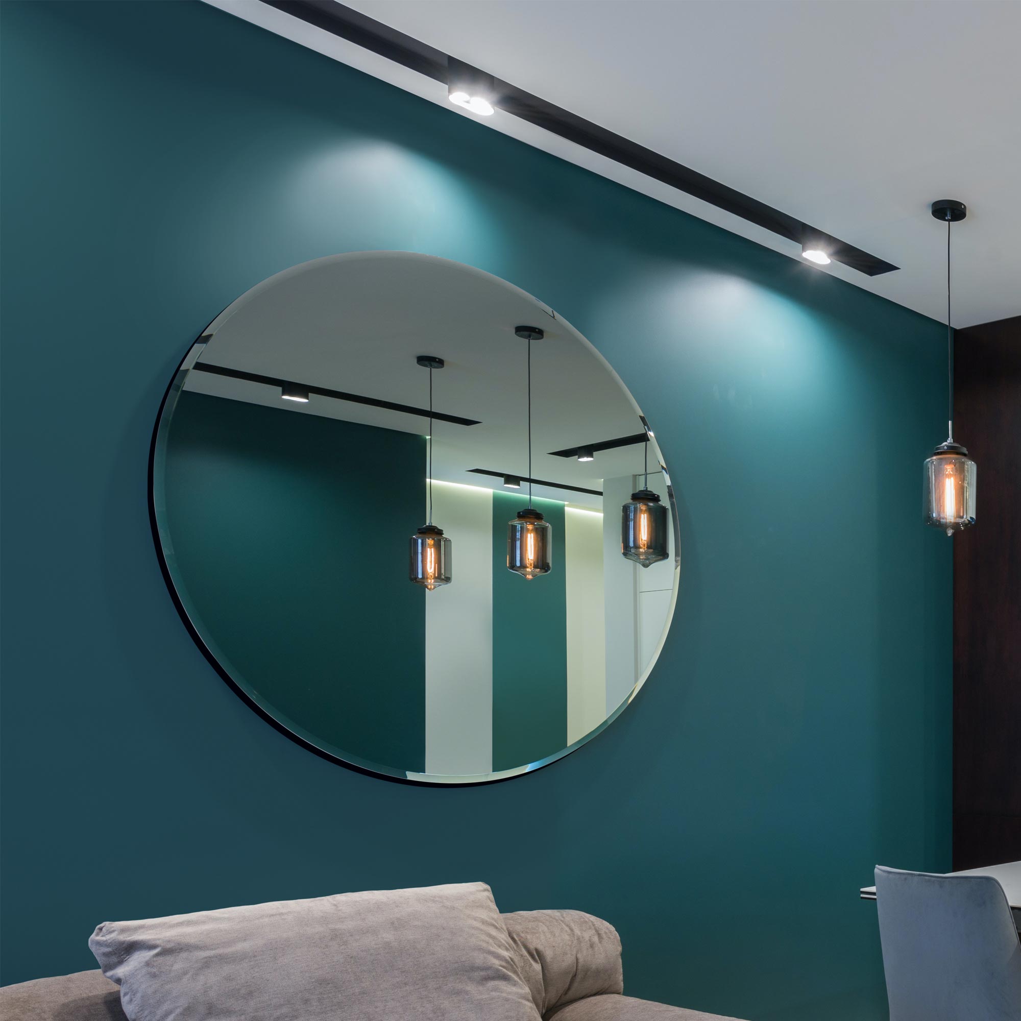 All Glass Bevelled Classic Design Round Mirror 120 x 120CM (15010565751162)