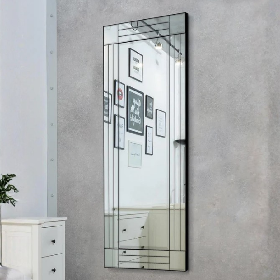 All Glass Modern Cheval Triple-Bevel Free Standing Mirror 170 x 58 CM (15010565194106)