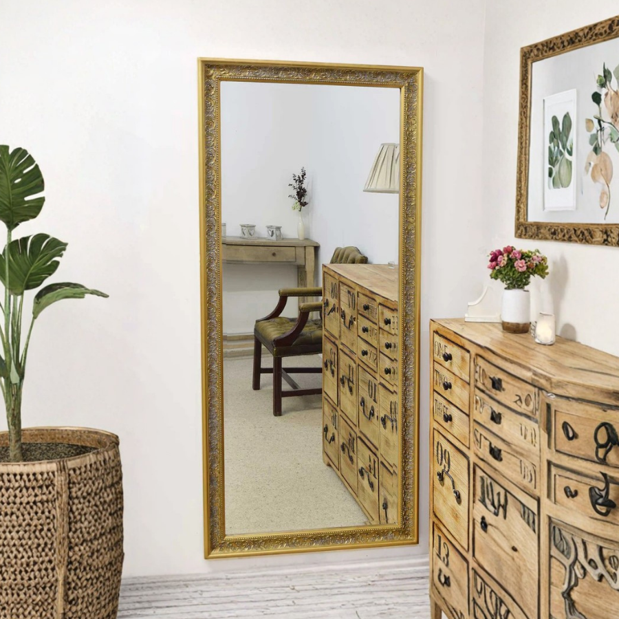 Langton Gold Shabby Chic Dress Mirror 160 x 73 CM (15010562474362)