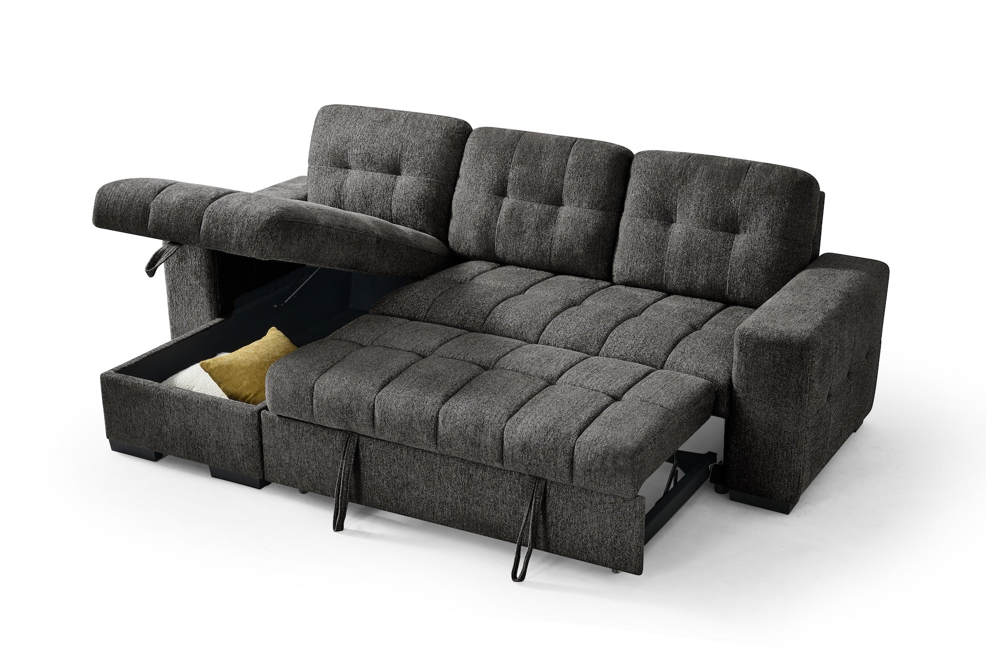 Amalfi Grey Universal Corner Sofa Bed 3