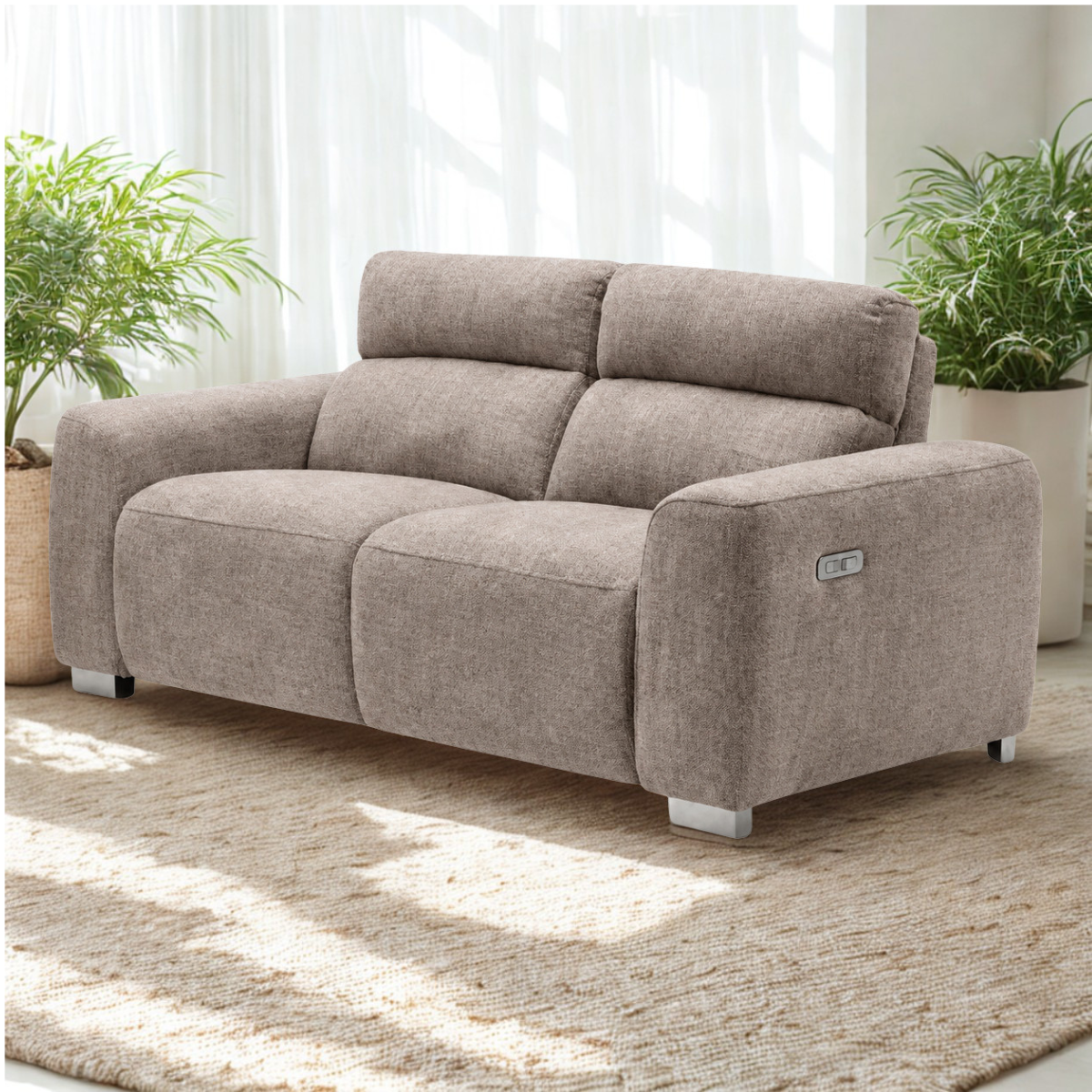 Arabella Electric Recliner Beige 2 Seater - AMC Furniture