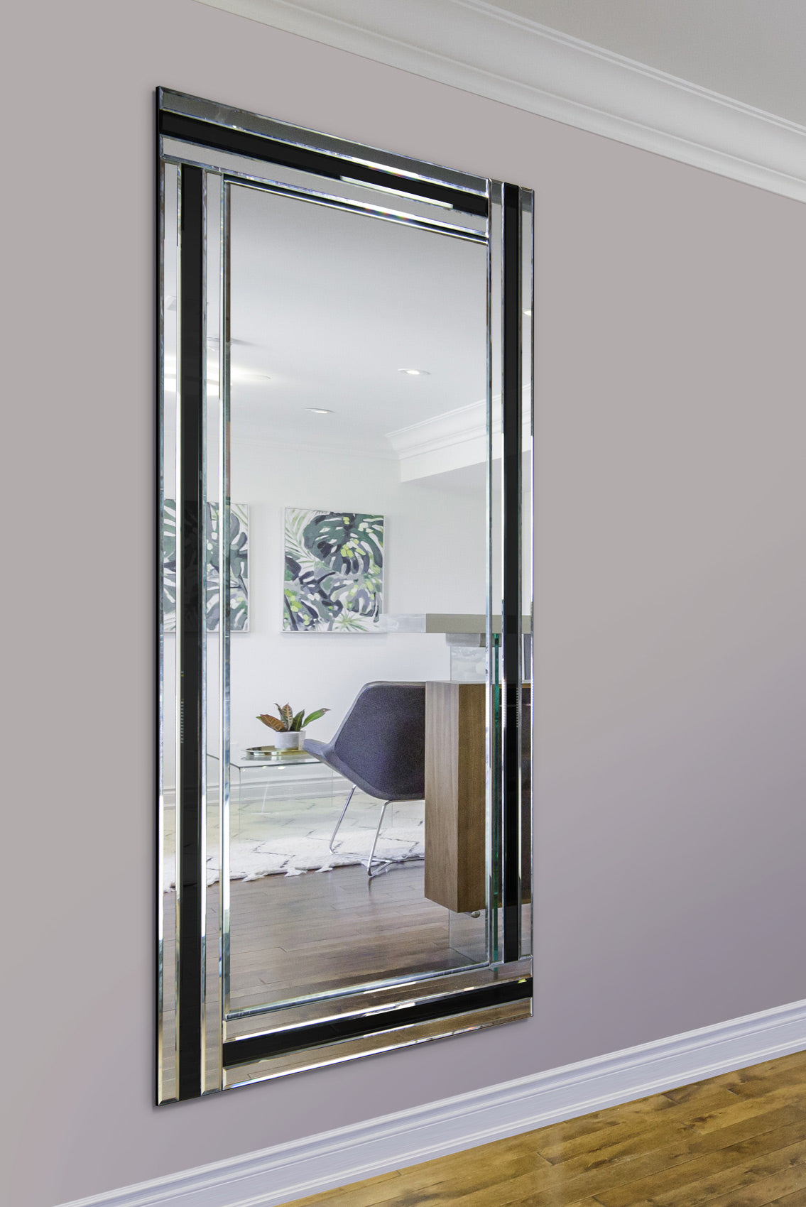 Dalton Black All Glass Full Length Mirror 174 x 85 CM (15010564342138)