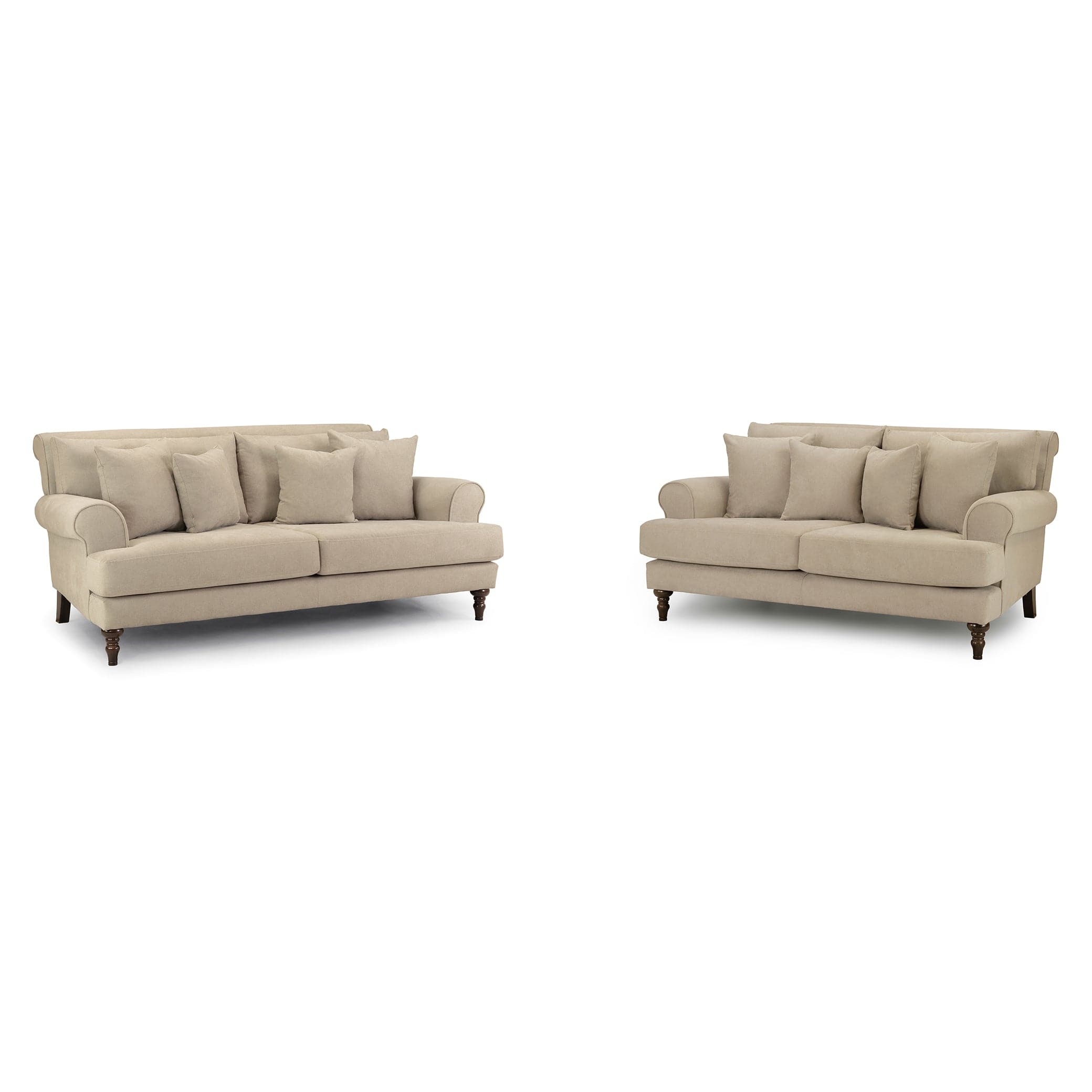 Aspen Sofa Beige 3+2 Set - front side view (7026362810432)