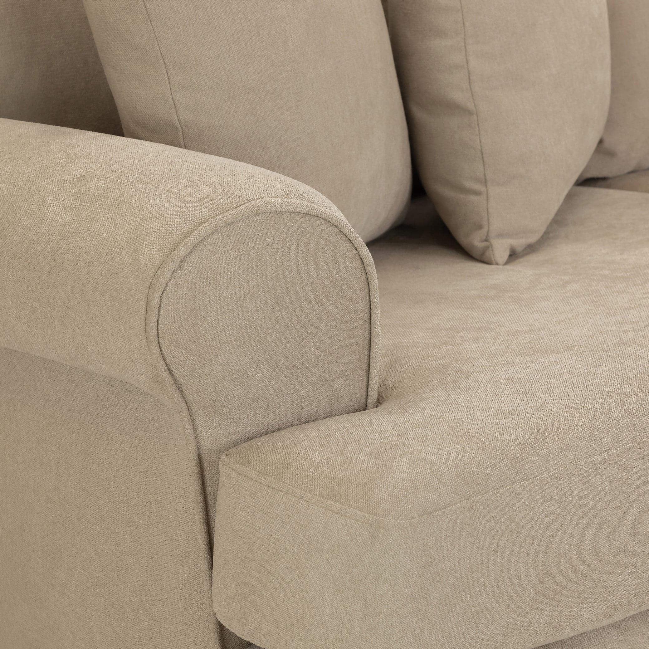 Aspen Sofa Beige 4 Seater -armrest view (7026361532480)