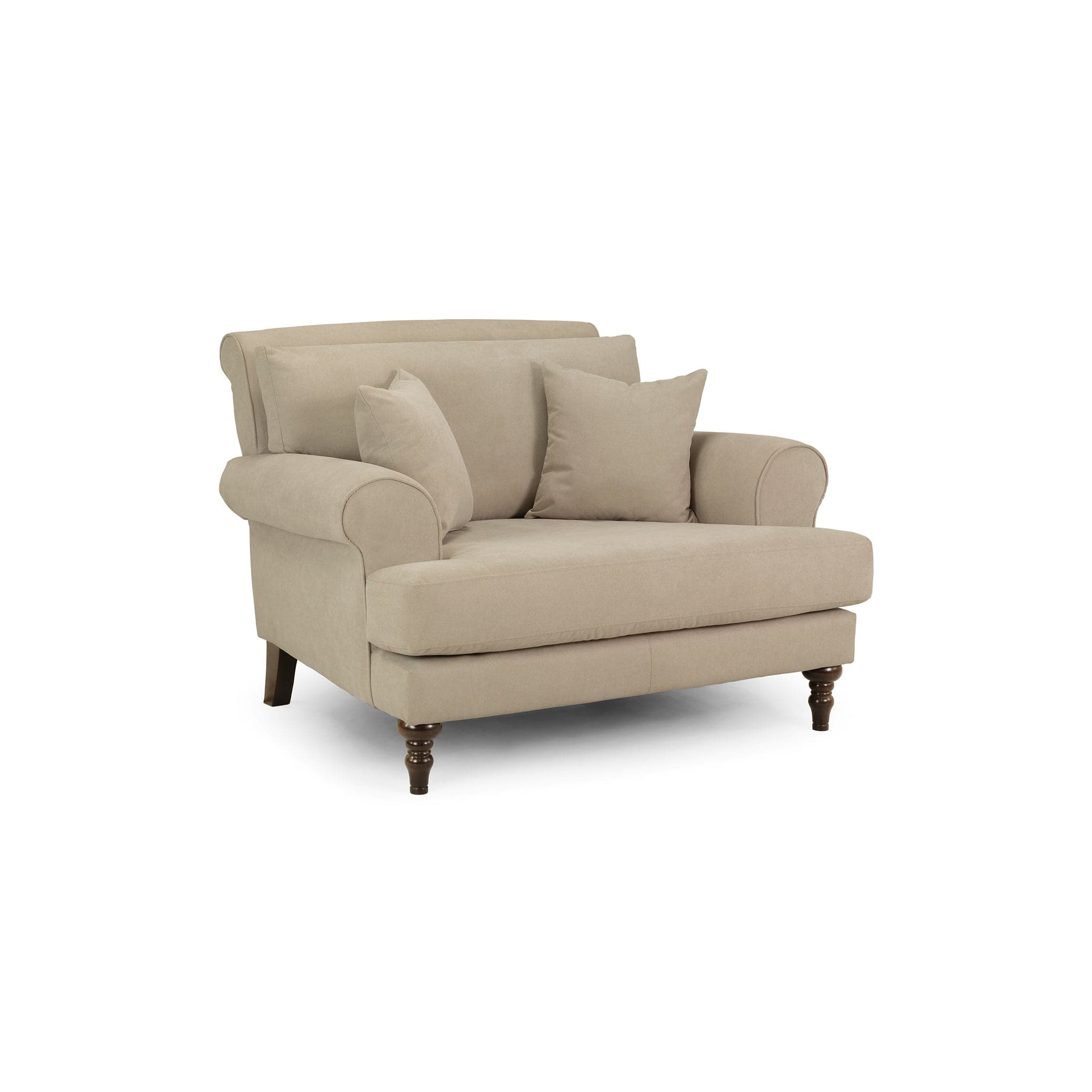 Aspen Sofa Beige Armchair - front side view (7026362482752)