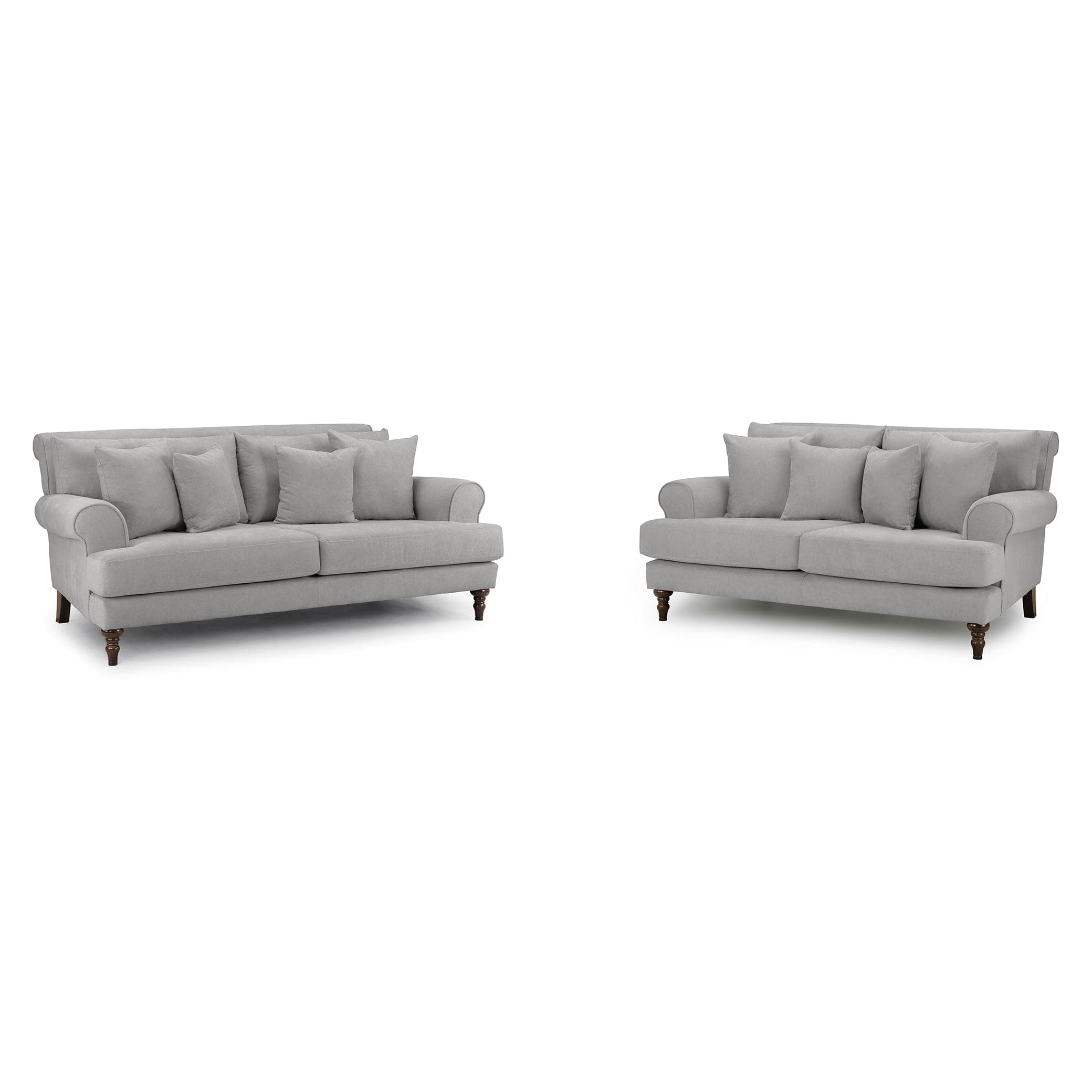 Aspen Sofa Grey 3+2 Set - front side view (7026363727936)