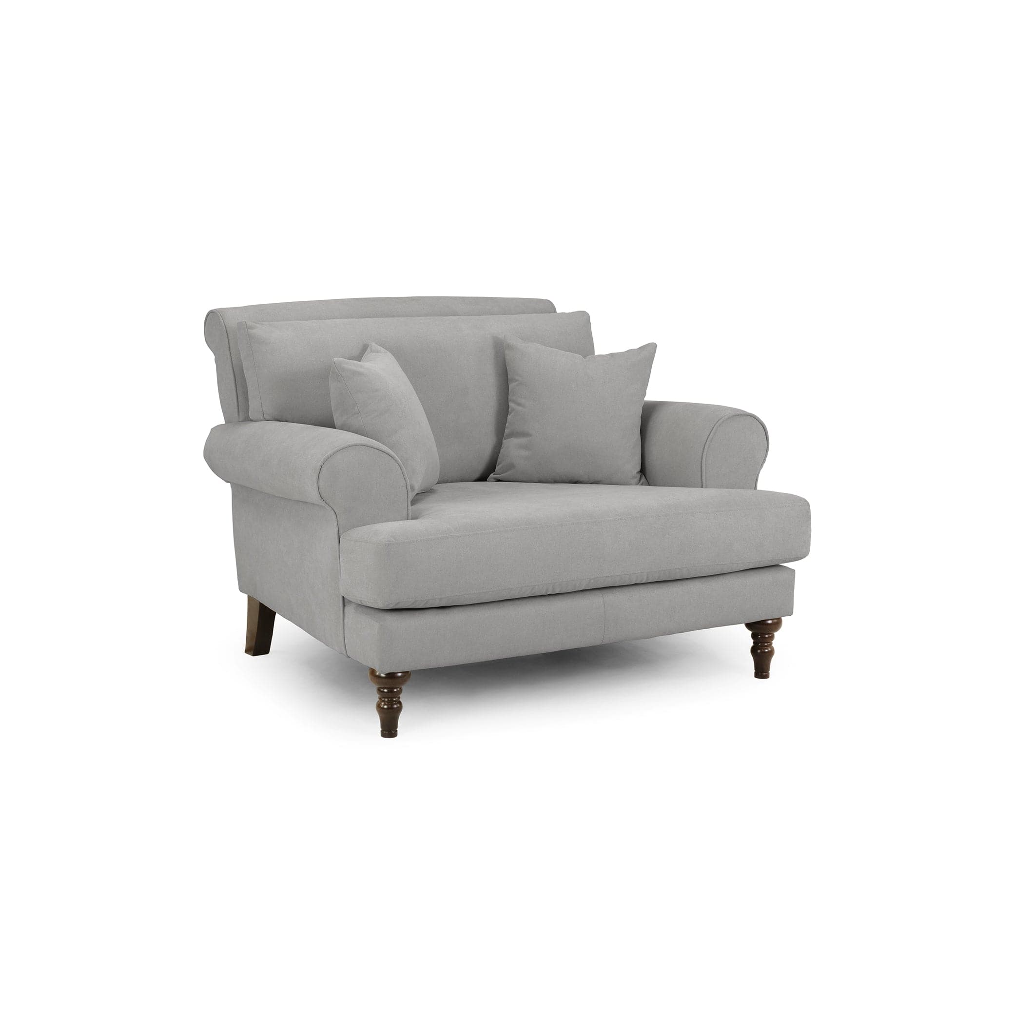 Aspen Sofa Grey Armchair front side view (7026363367488)