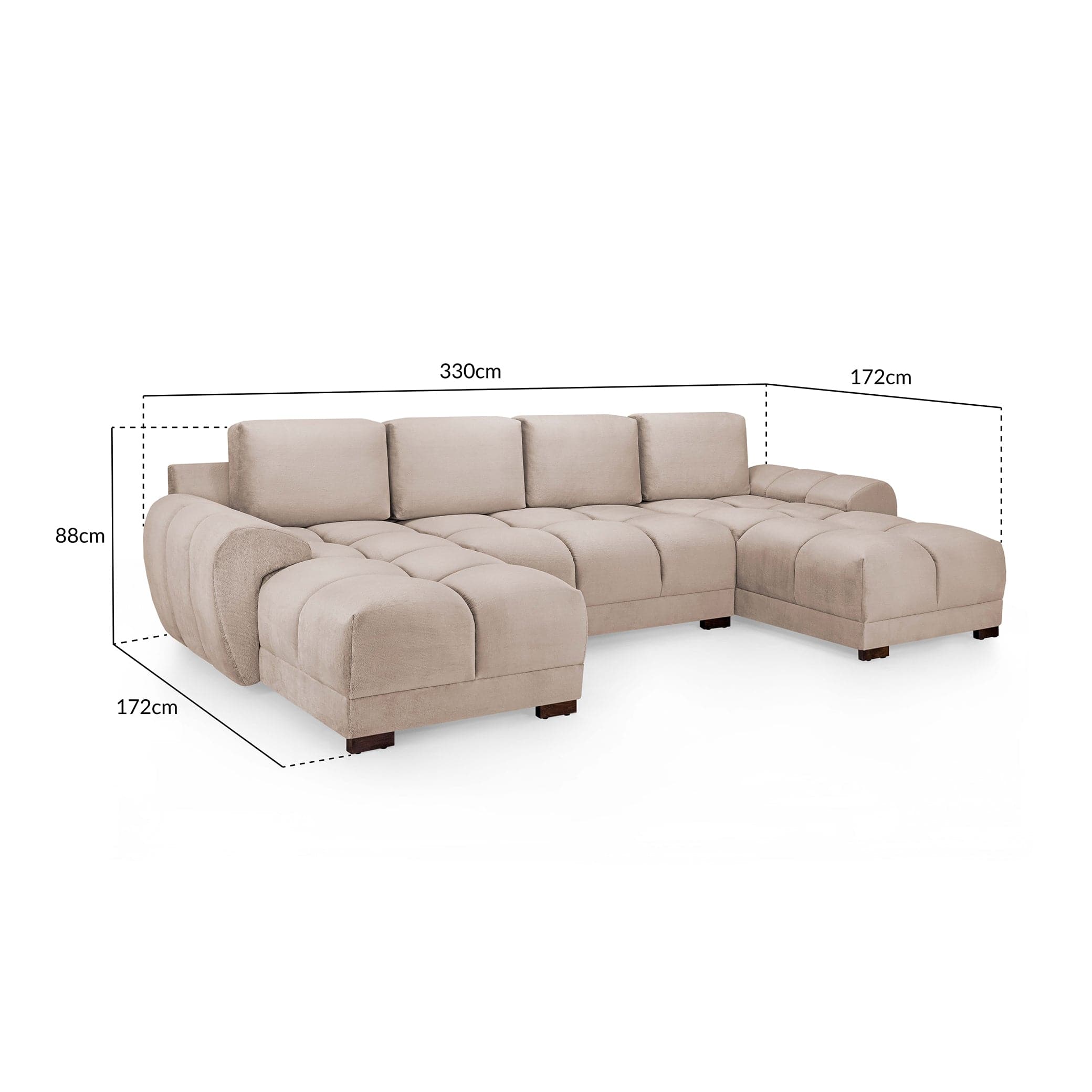 Azzuro Sofa Mocha U Shape Corner (7021959774272)