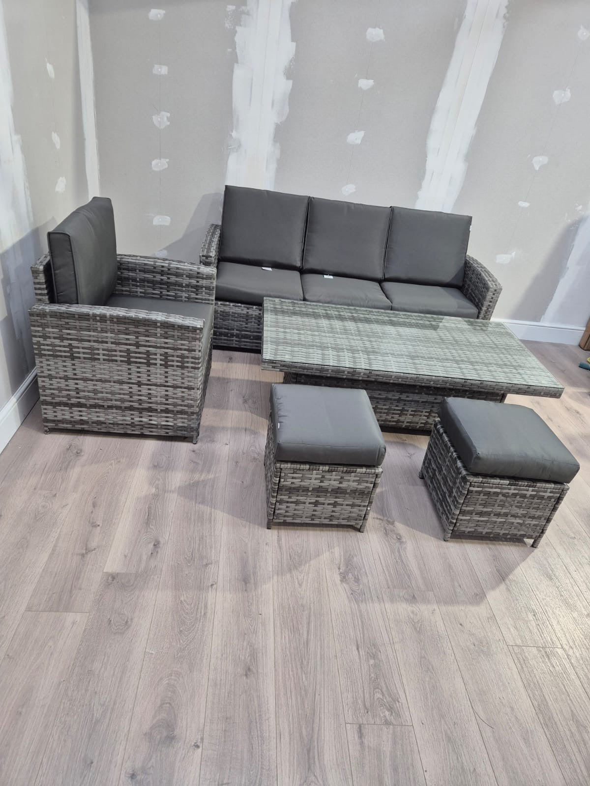 Rhodes Sofa Set in Grey - Clearance Rattan Republic