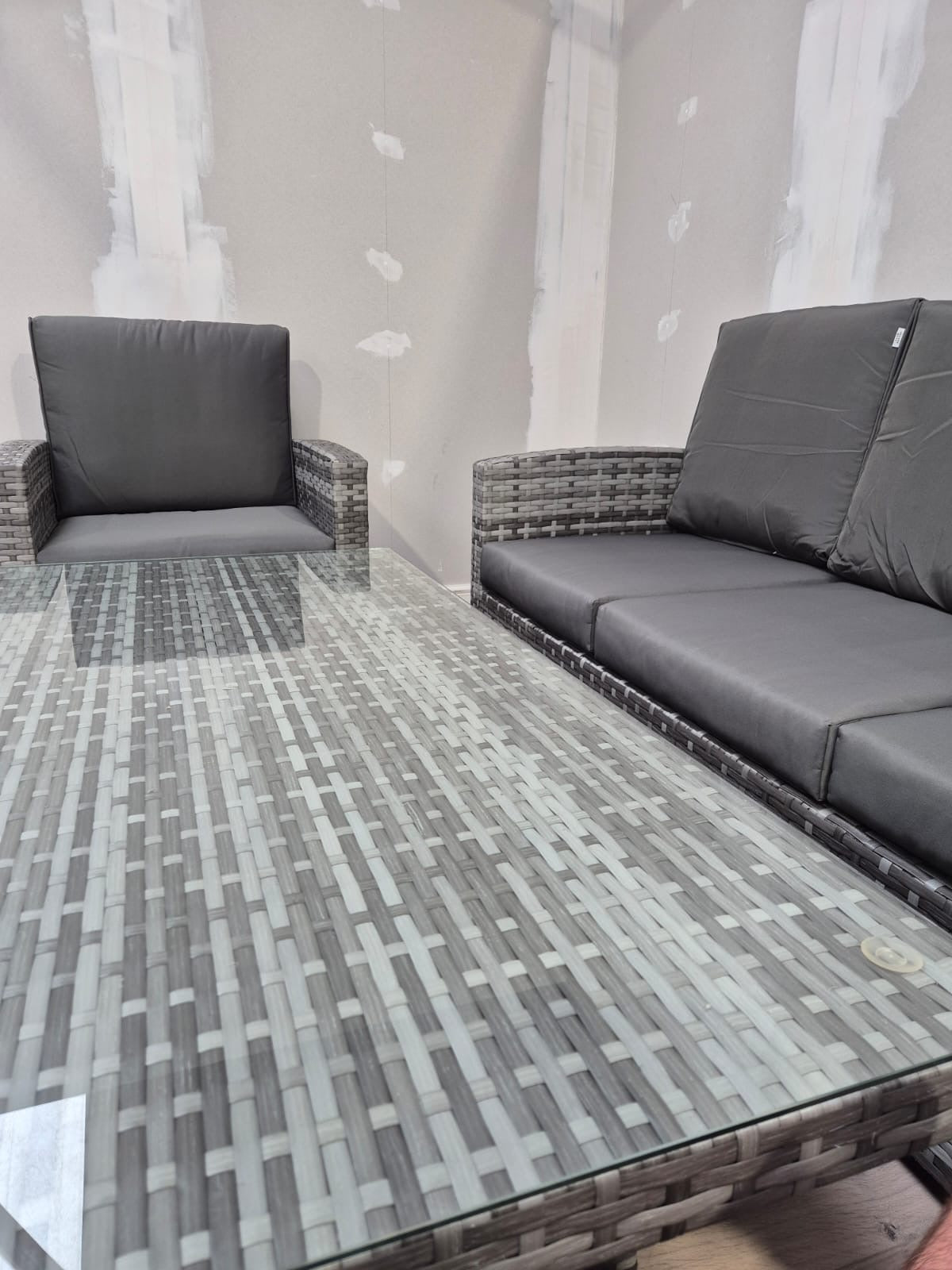 Rhodes Sofa Dining Set in Grey - Clearance Rattan Republic