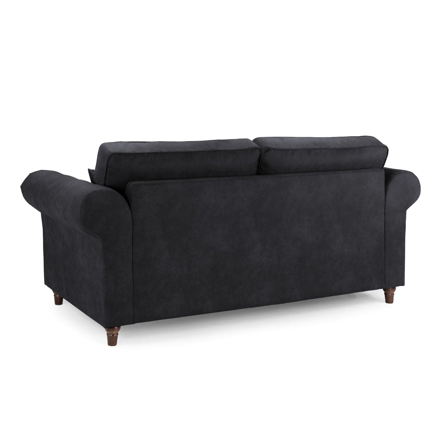 Back view of the Atlanta sofa Charcoal 3 seater with clean lines and tailored finish (7025818042432)