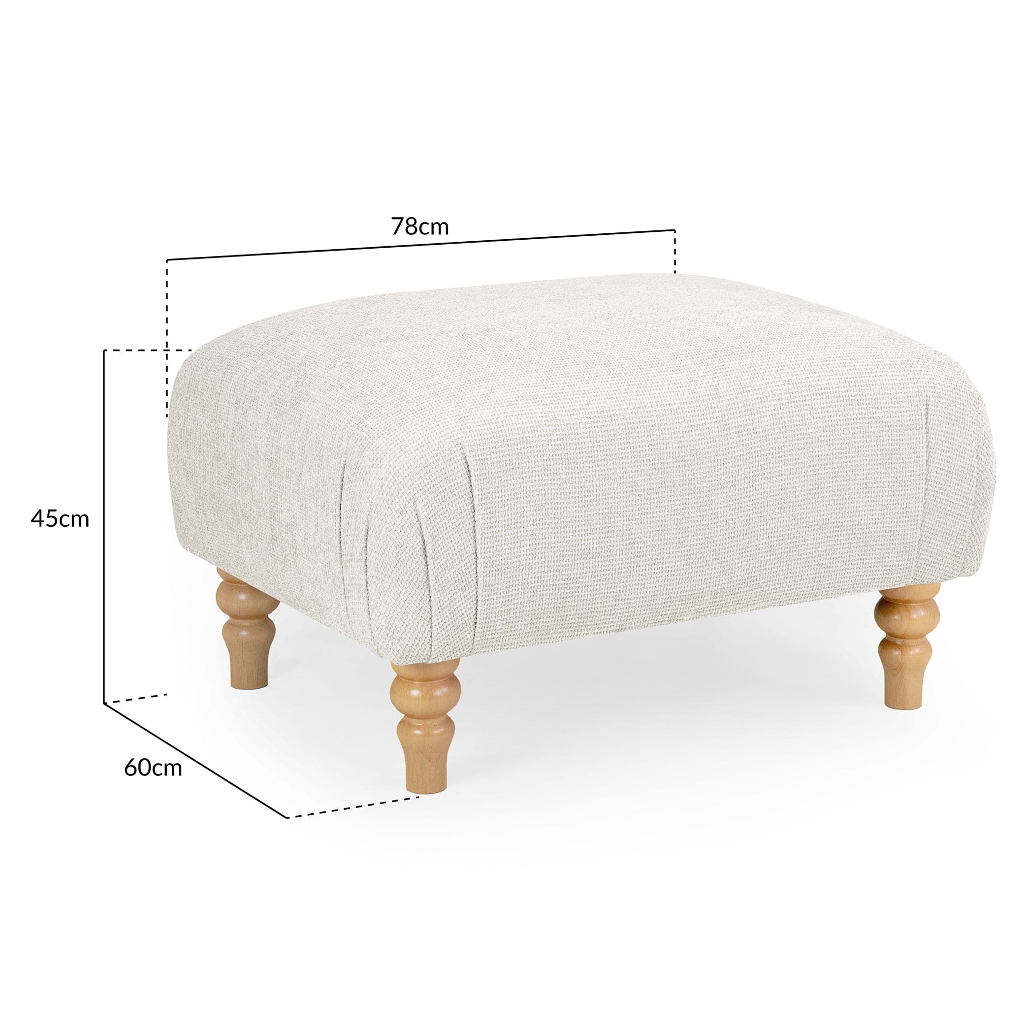 Banks Sofa Cream Footstool - measurement view (7027331530816)