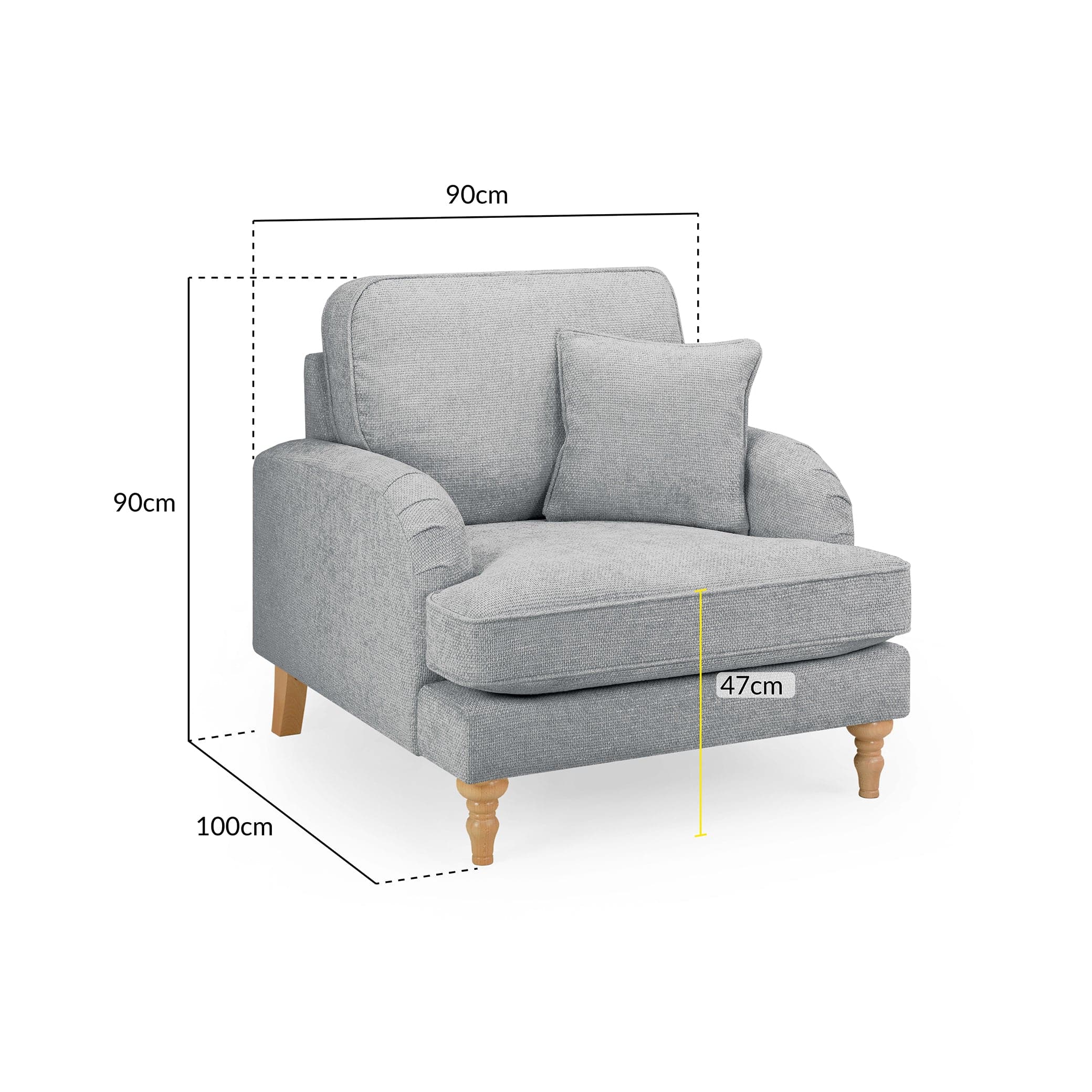 Banks Sofa Slate Armchair - measurement view (7027335102528)
