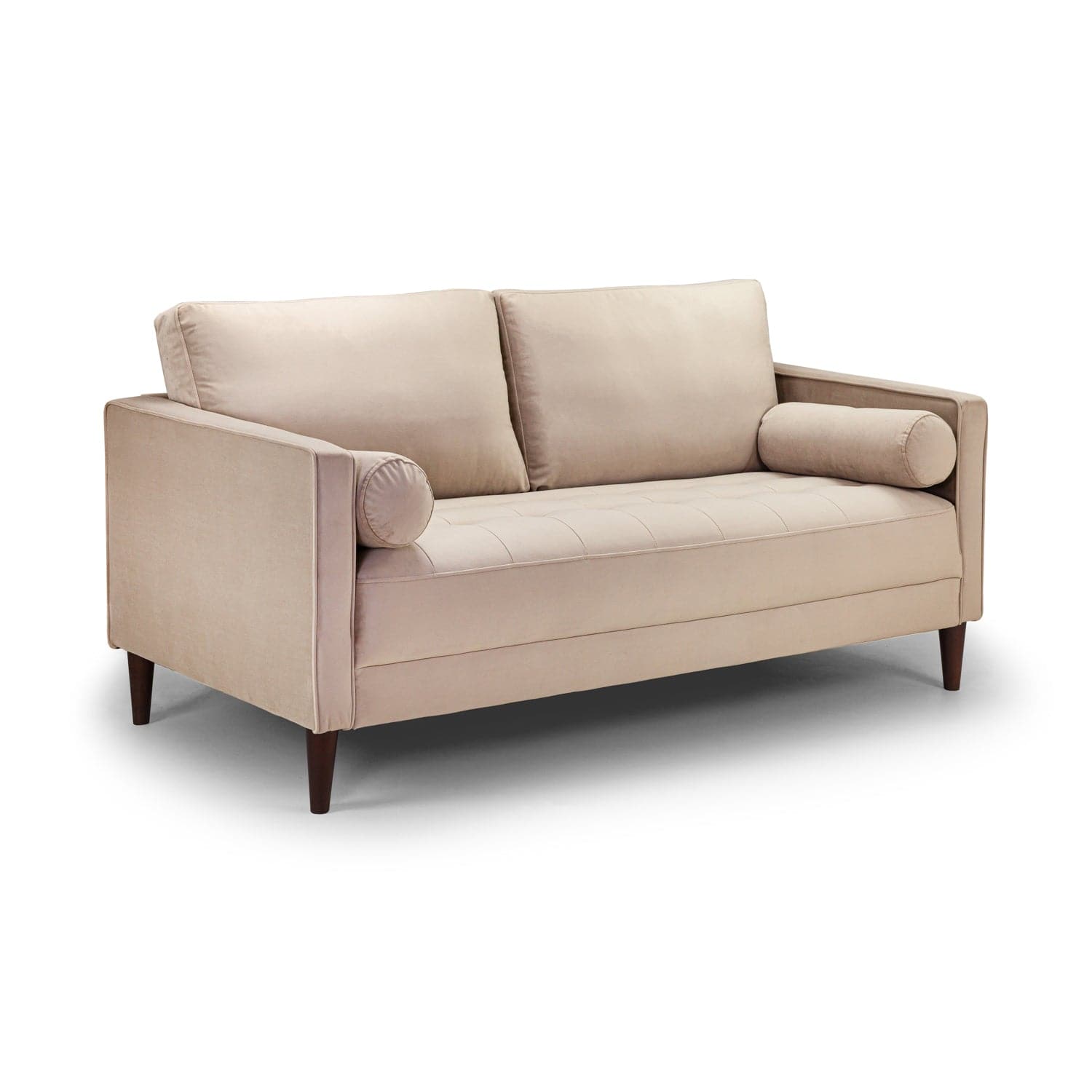 Belle 3 Seater Sofa in Plush Beige - front view (7023610855488)
