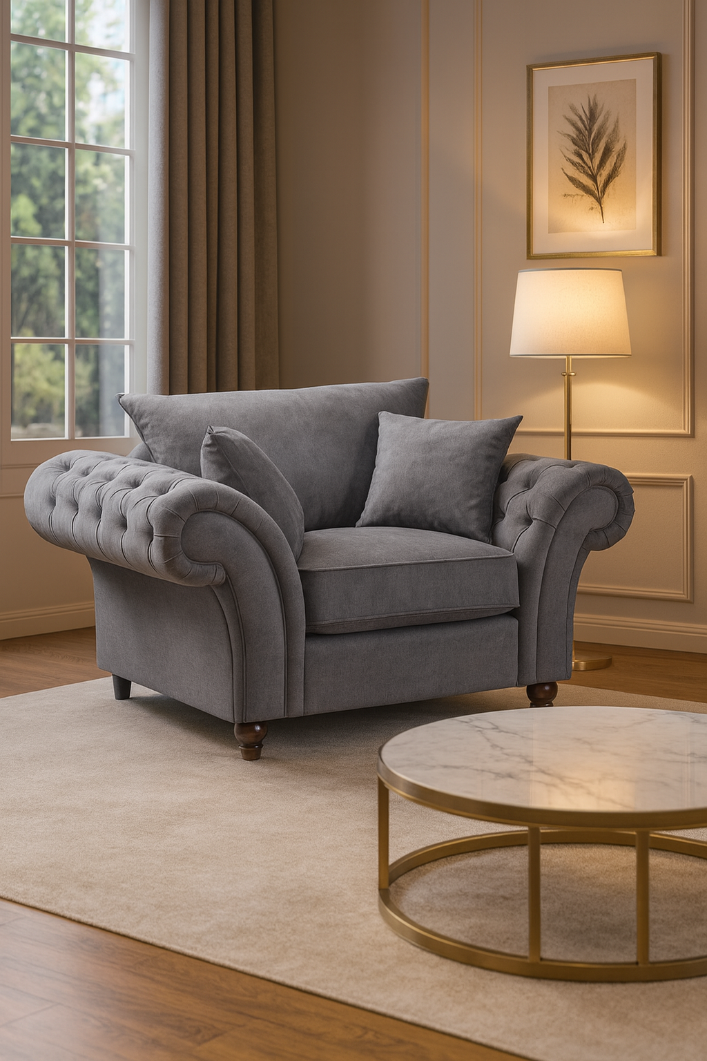 Berkshire Fullback Sofa Grey Armchair (7026908627008)