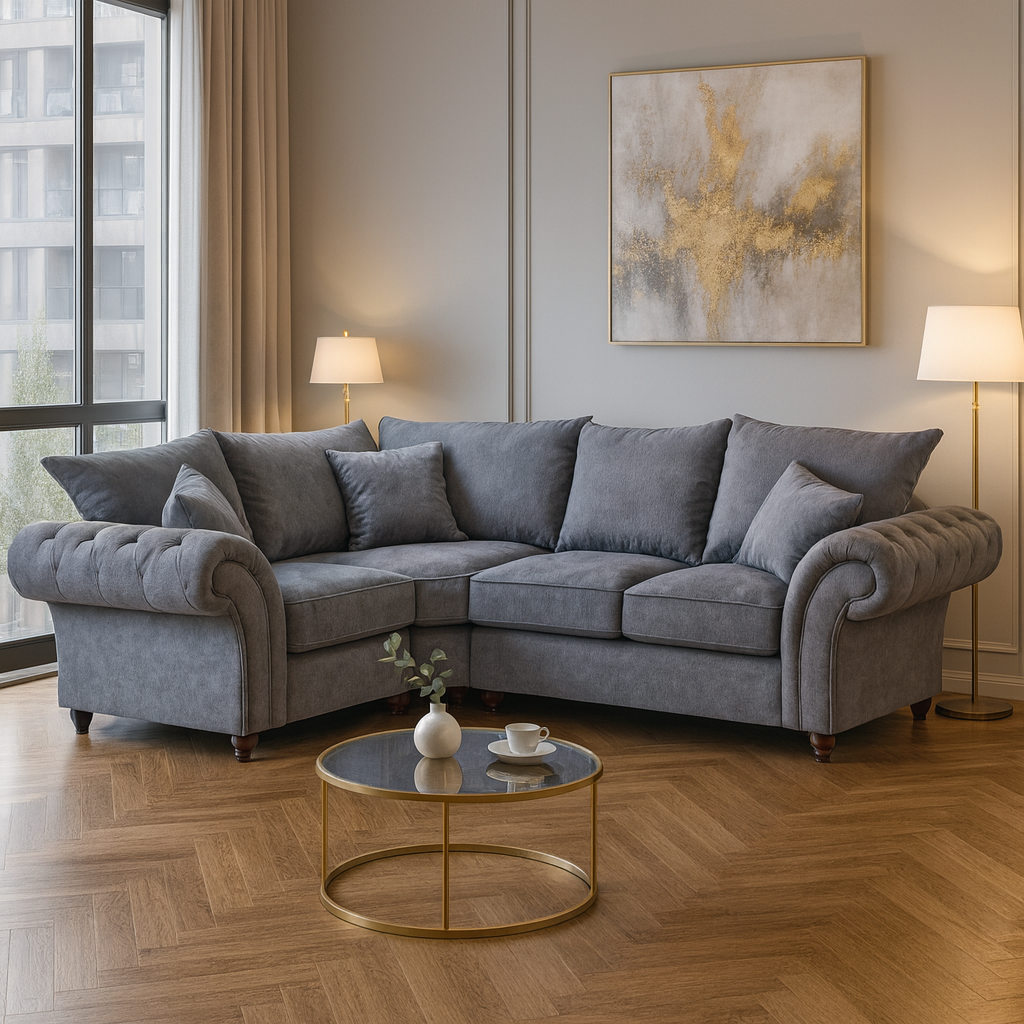 Berkshire Fullback Sofa Grey Left Hand Facing Corner (7026905448512)