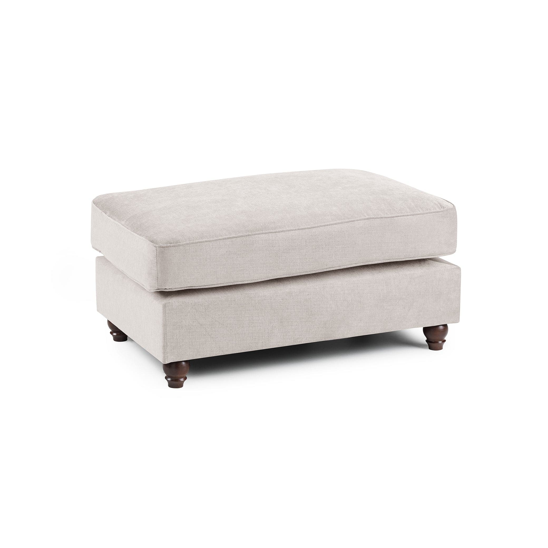 Berkshire Fullback Sofa Stone Footstool - front view (7026910494784)