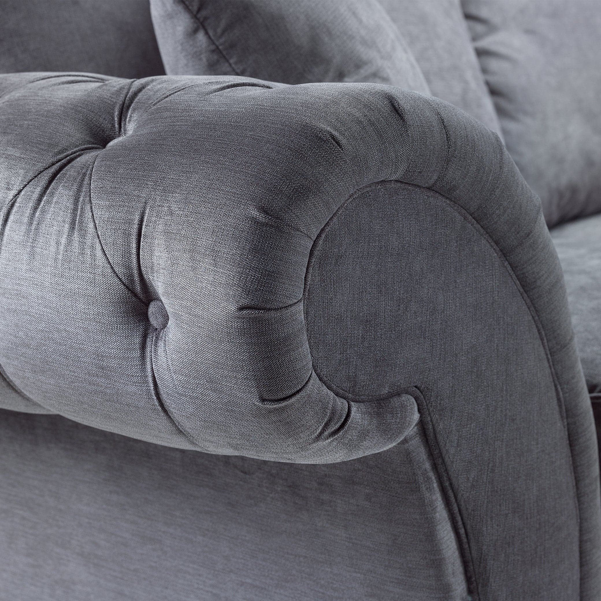 Berkshire Grey 2 Seater Sofa - Button-tufted view (7026908528704)