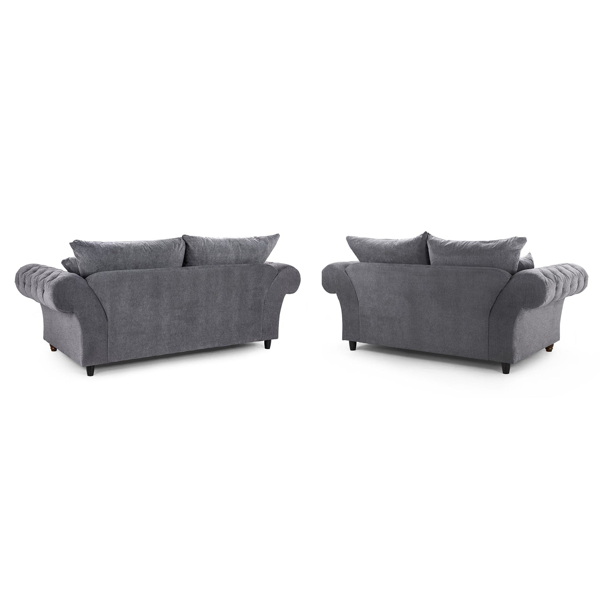 Berkshire Grey 3+2 Seater Sofa - back view (7026905743424)